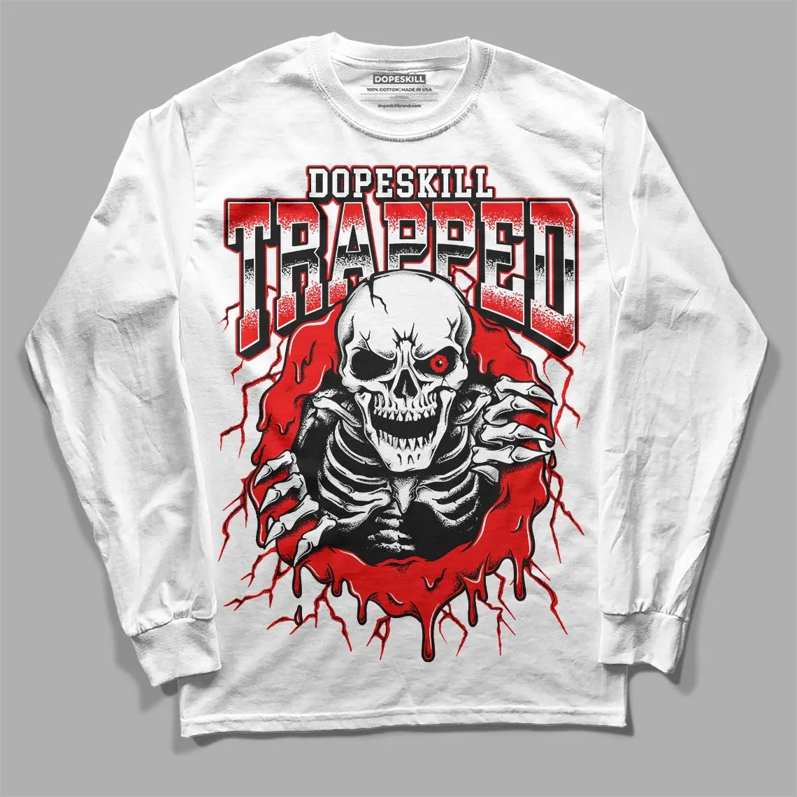 Cherry 12s DopeSkill Long Sleeve T-Shirt Trapped Halloween Graphic sold by DopeSkill