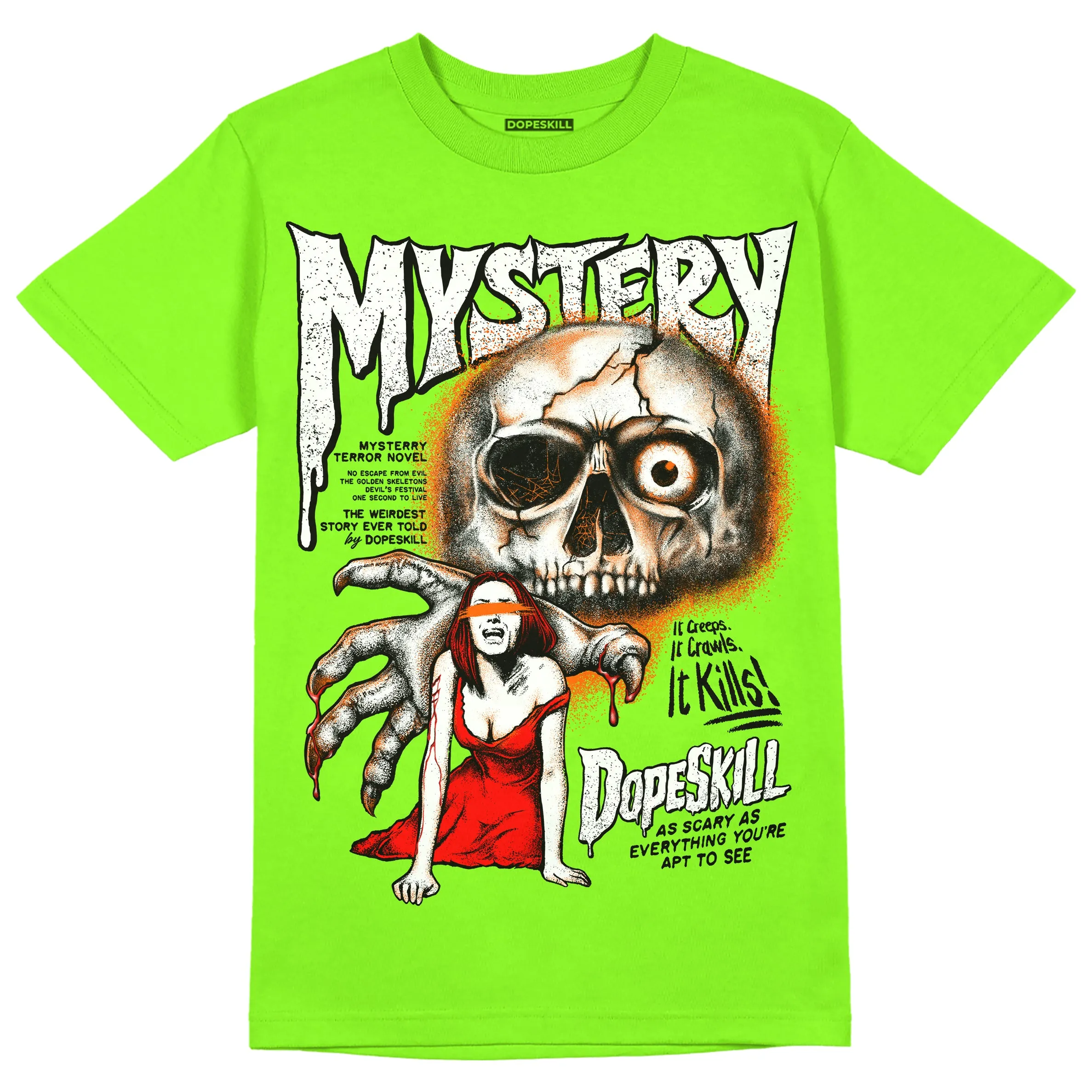 Neon Green Collection DopeSkill Neon Green T-shirt Mystery Ghostly Grasp Graphic sold by DopeSkill