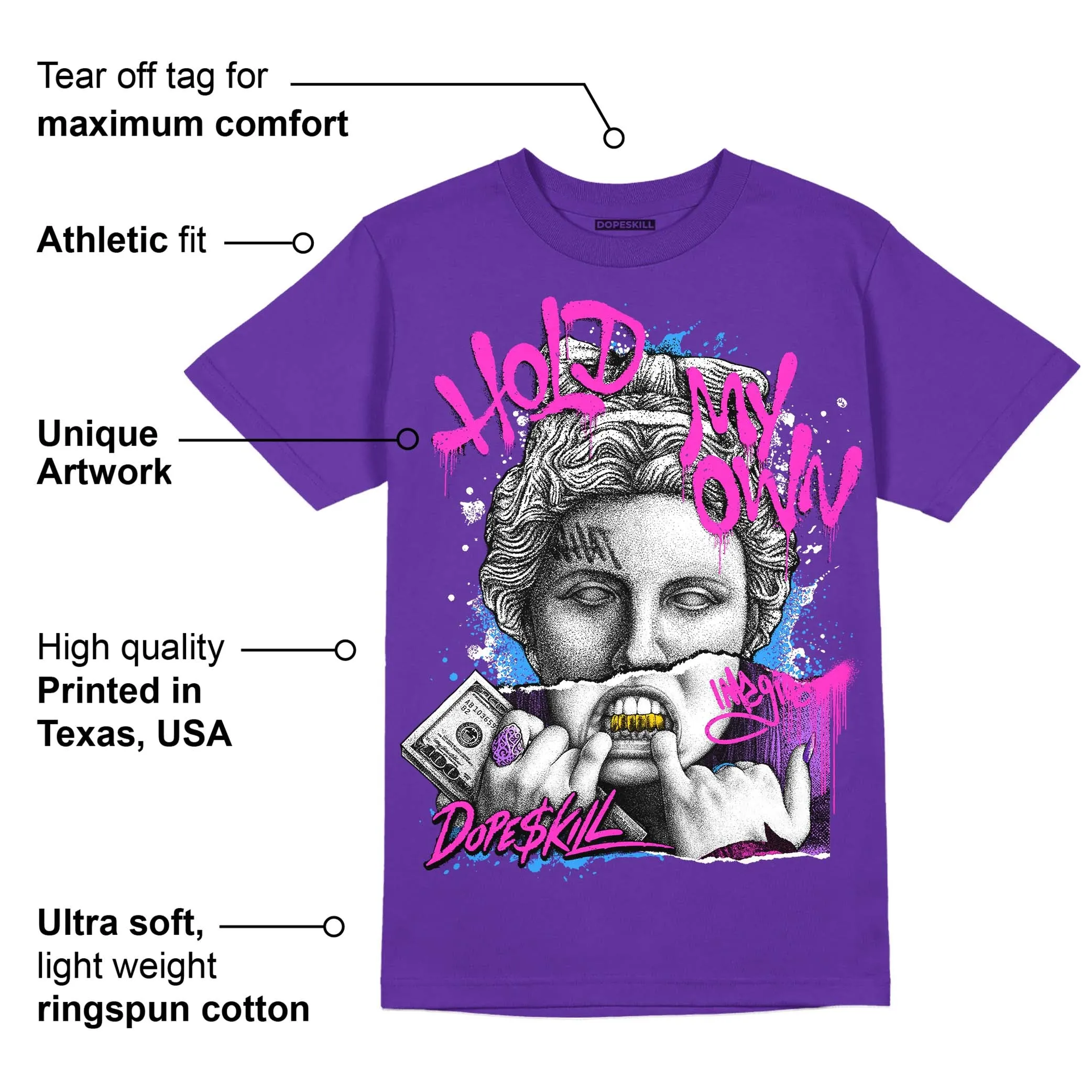 PURPLE Collection DopeSkill Purple T-shirt Hold My Own Graphic sold by DopeSkill product image thumbnail 2