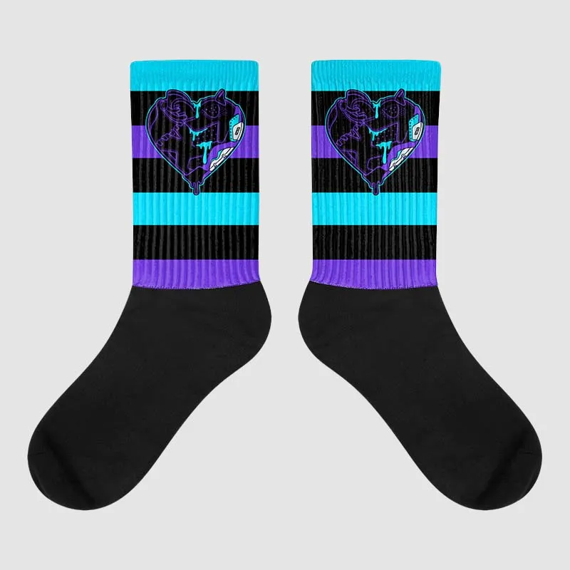 Aqua 6s DopeSkill Sublimated Socks Horizontal Stripes Graphic sold by DopeSkill