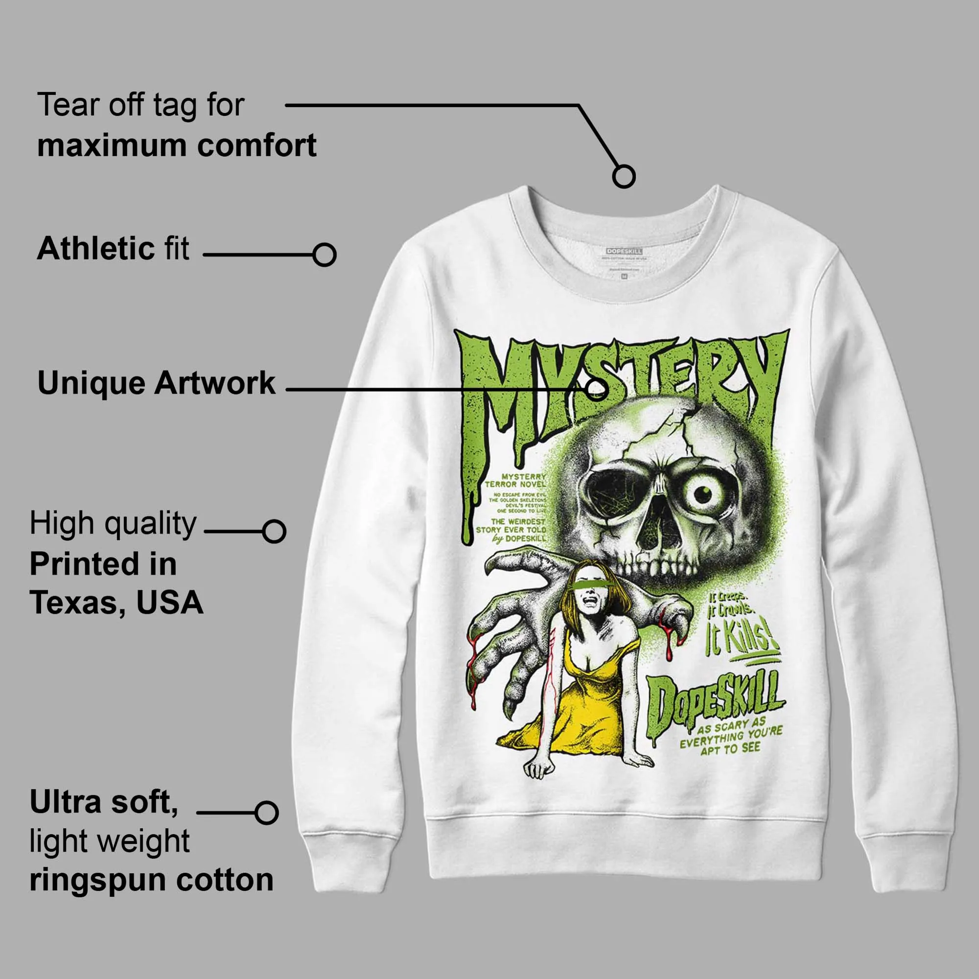 Dunk 'Chlorophyll' DopeSkill Sweatshirt Mystery Ghostly Grasp Graphic sold by DopeSkill product image thumbnail 3