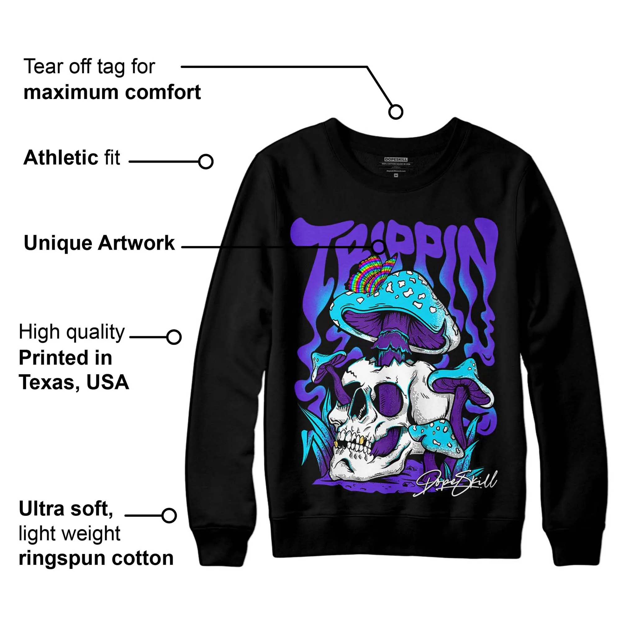 Aqua 6s DopeSkill Sweatshirt Trippin Graphic sold by DopeSkill product image thumbnail 3