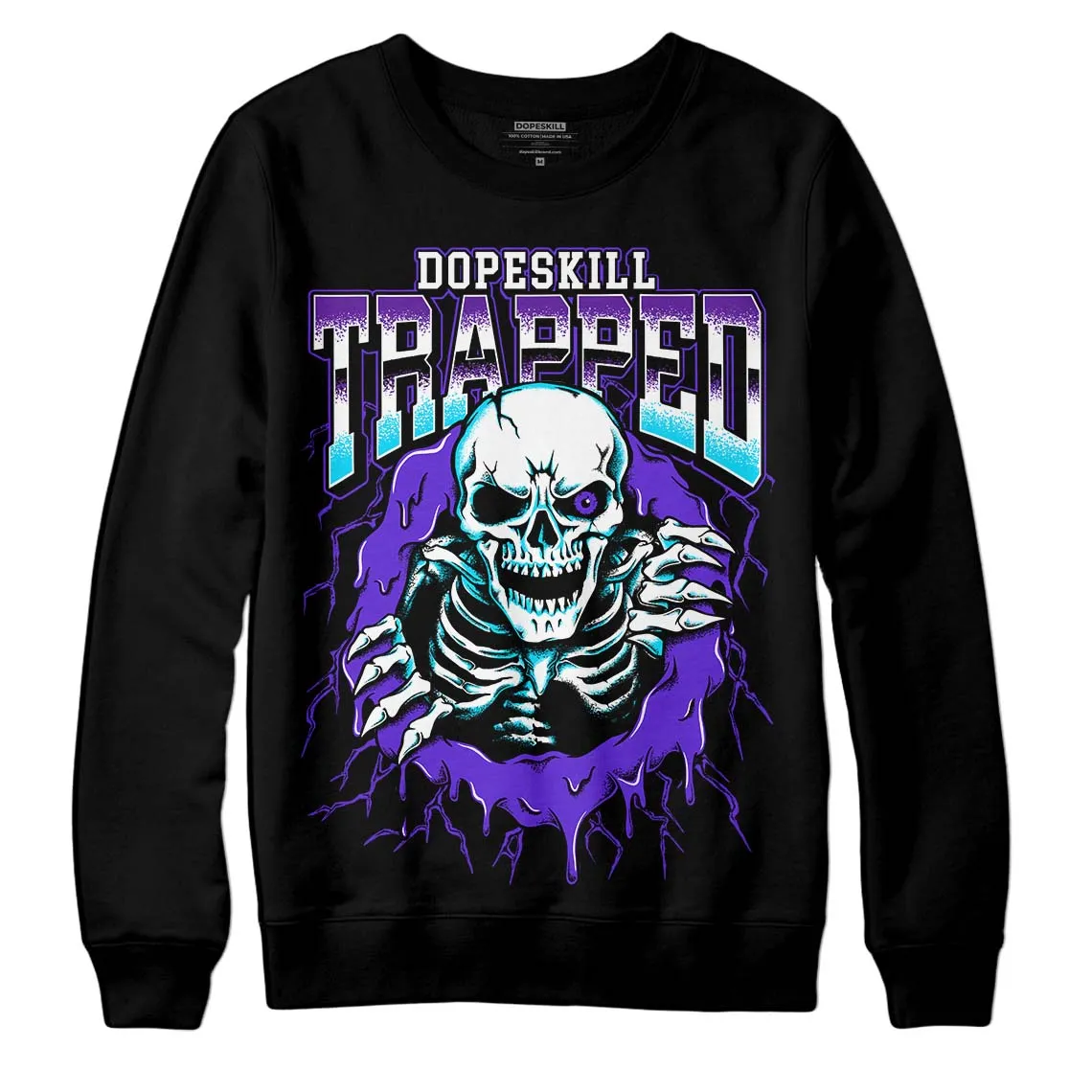 Aqua 6s DopeSkill Sweatshirt Trapped Halloween Graphic sold by DopeSkill