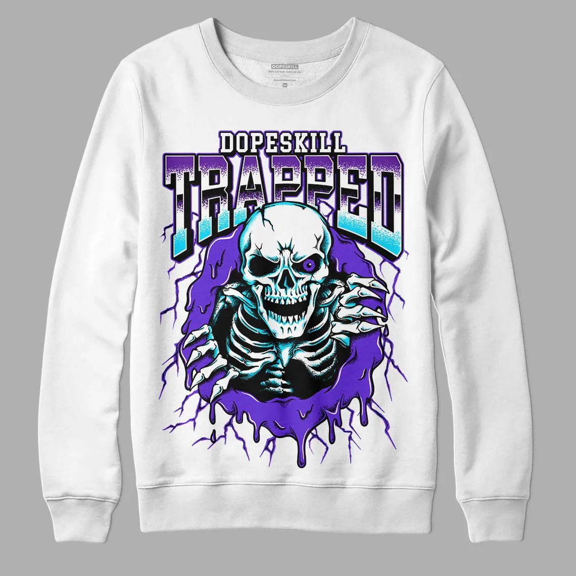 Aqua 6s DopeSkill Sweatshirt Trapped Halloween Graphic sold by DopeSkill product image thumbnail 2