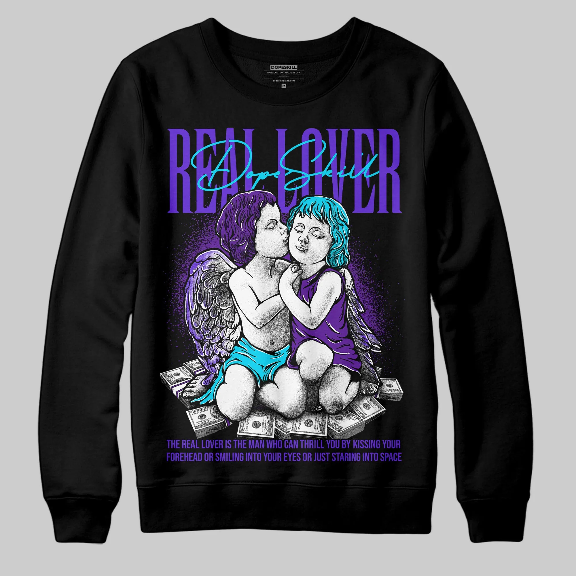 Aqua 6s DopeSkill Sweatshirt Real Lover Graphic sold by DopeSkill