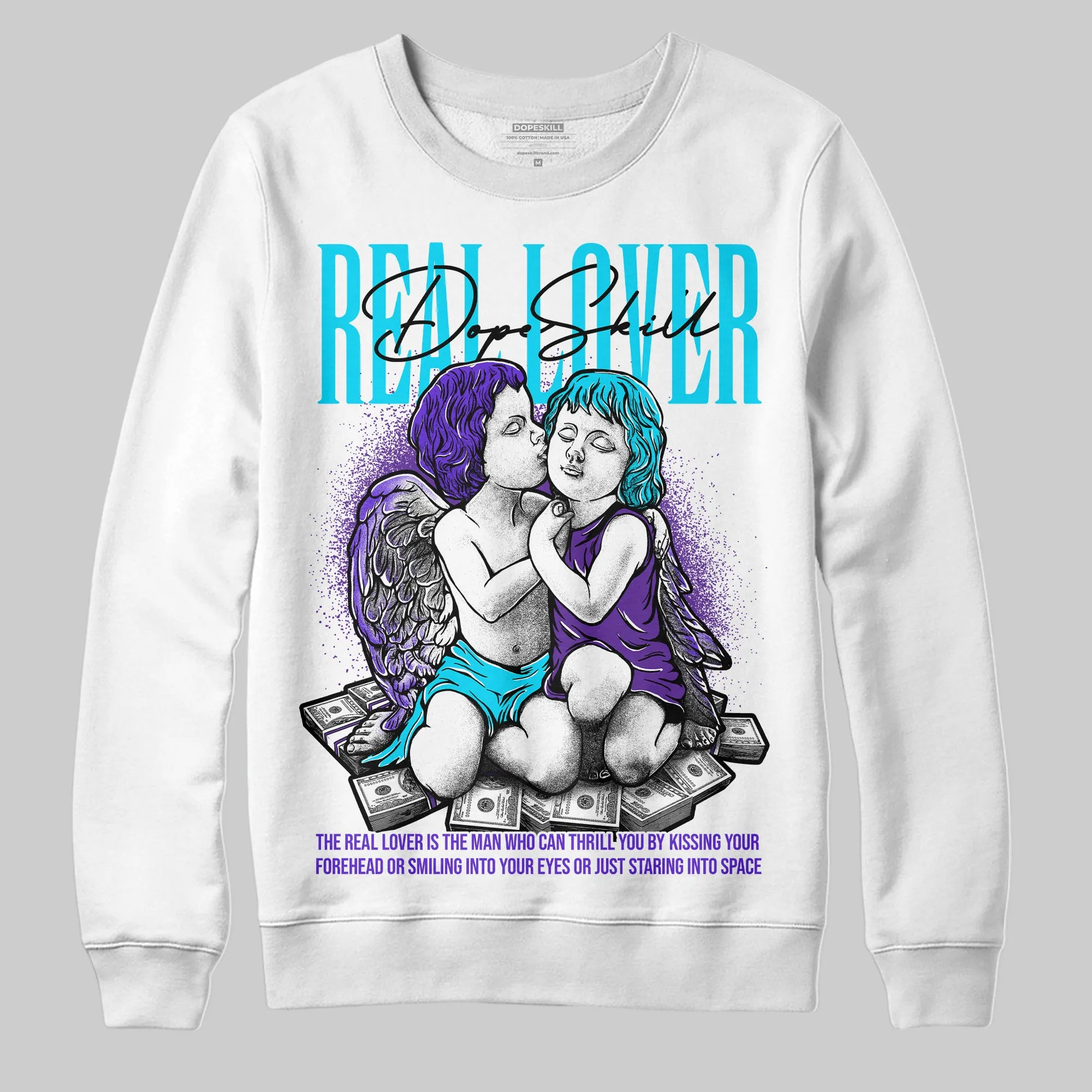 Aqua 6s DopeSkill Sweatshirt Real Lover Graphic sold by DopeSkill product image thumbnail 2