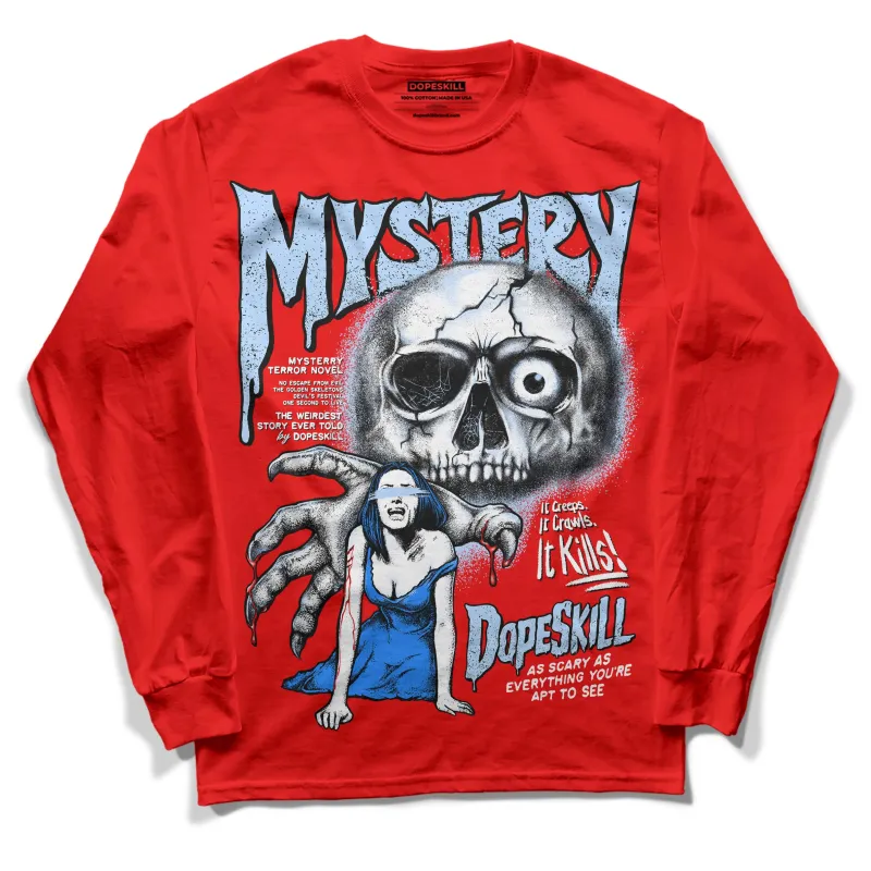 Cherry 11s DopeSkill Varsity Red Long Sleeve T-Shirt Mystery Ghostly Grasp Graphic sold by DopeSkill