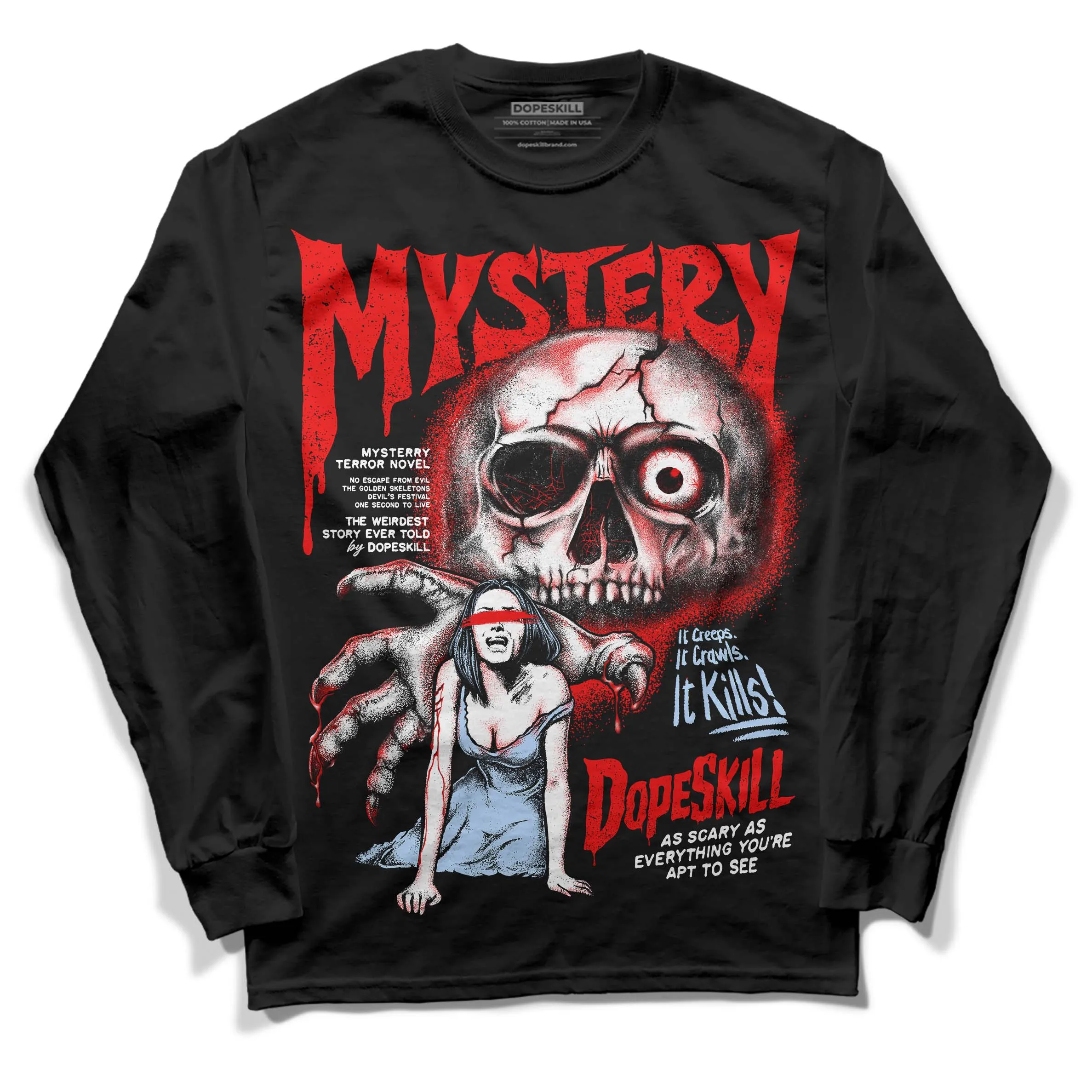 Cherry 11s DopeSkill Long Sleeve T-Shirt Mystery Ghostly Grasp Graphic sold by DopeSkill product image thumbnail 2