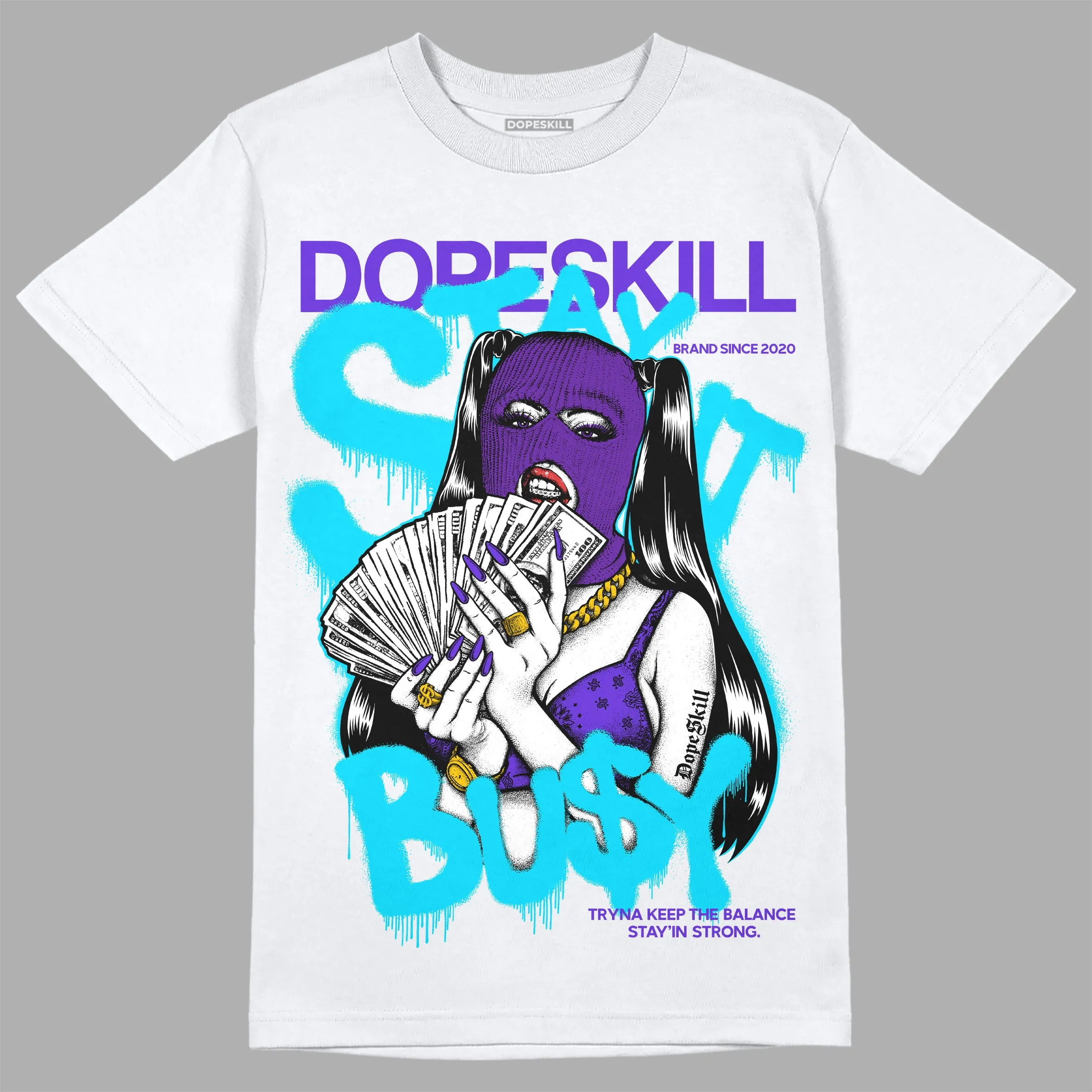 Aqua 6s DopeSkill T-Shirt Stay It Busy Graphic sold by DopeSkill product image thumbnail 2