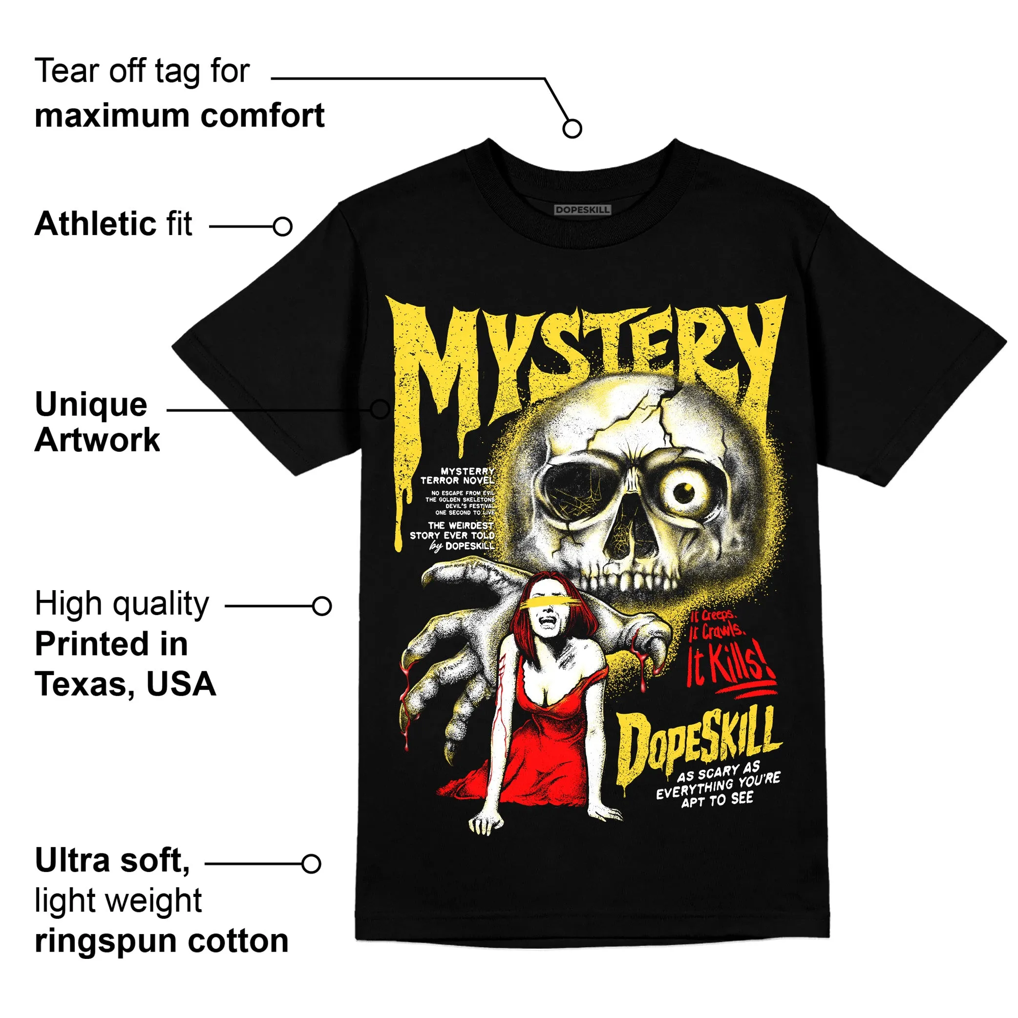 Black Tour Yellow AJ 4 Thunder DopeSkill Unisex T-Shirt Mystery Ghostly Grasp Graphic sold by DopeSkill product image thumbnail 4