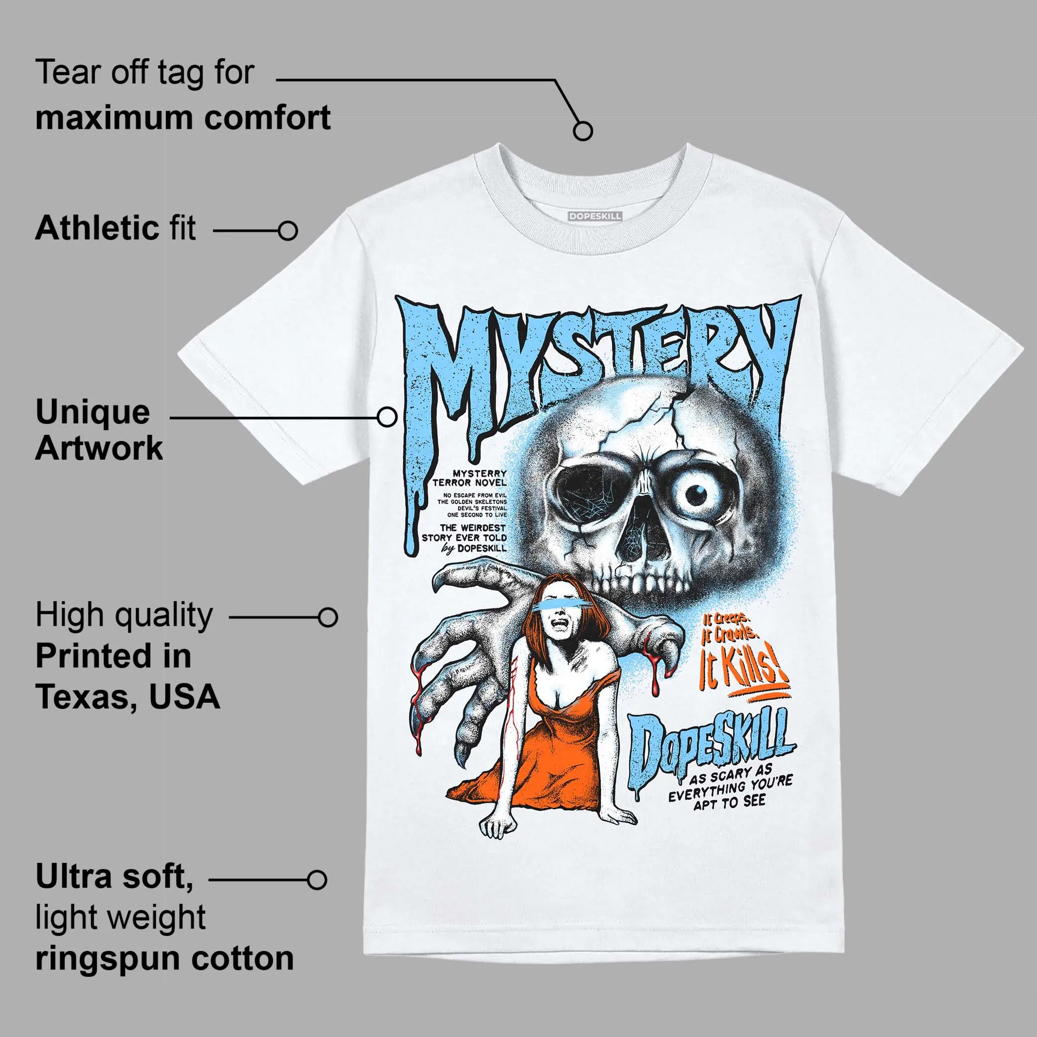Dunk Futura University Blue DopeSkill T-Shirt Mystery Ghostly Grasp Graphic sold by DopeSkill product image thumbnail 3