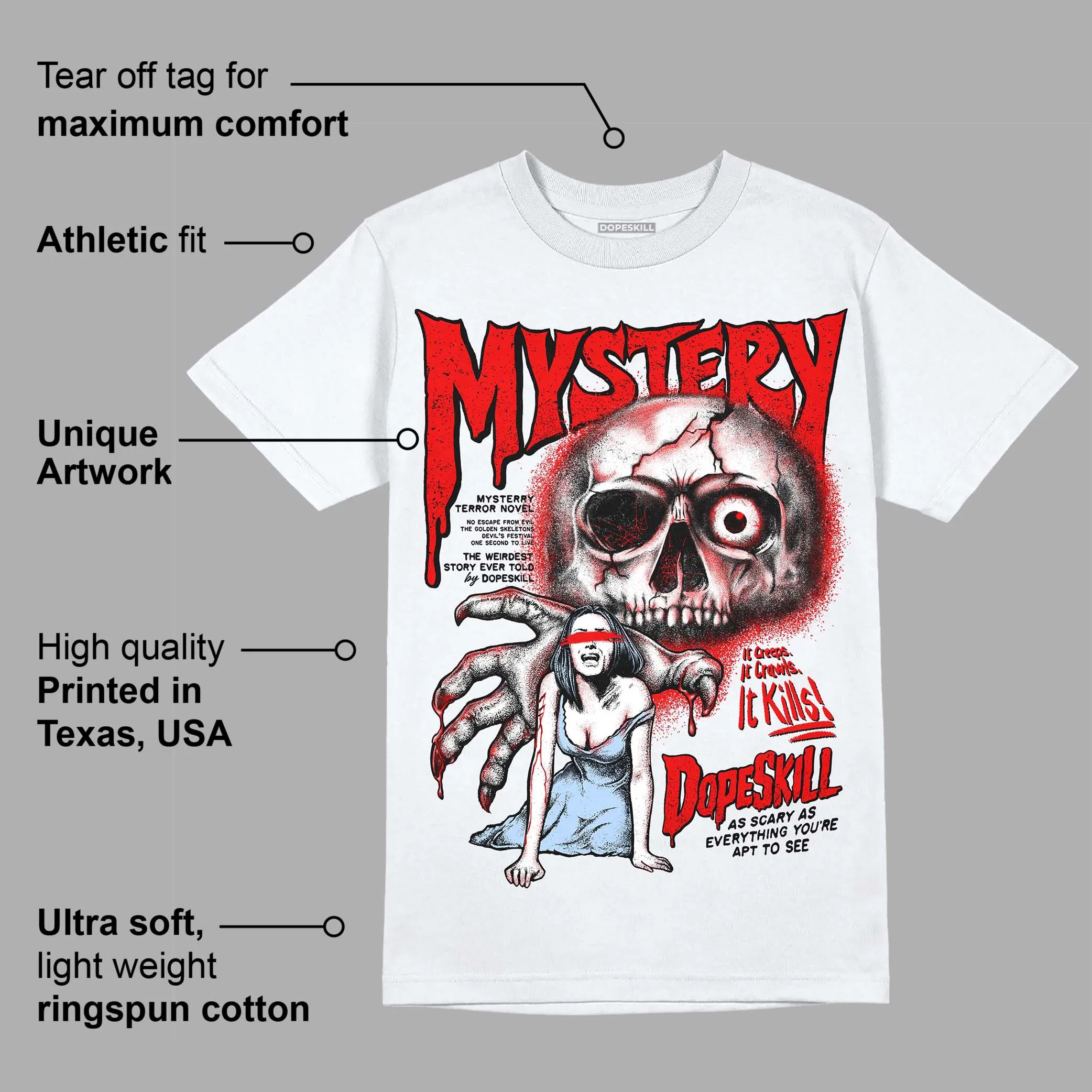 Cherry 11s DopeSkill T-Shirt Mystery Ghostly Grasp Graphic sold by DopeSkill product image thumbnail 3