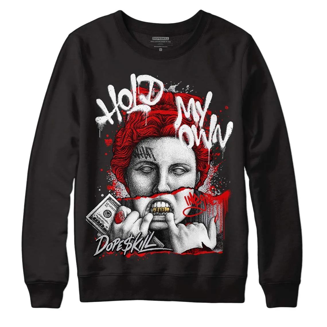 Red Cement 4S DopeSkill Sweatshirt Hold My Own Graphic sold by DopeSkill product image thumbnail 2