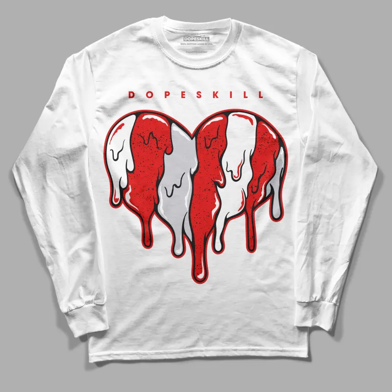 Red Cement 4S DopeSkill Long Sleeve T-Shirt Slime Drip Heart Graphic sold by DopeSkill