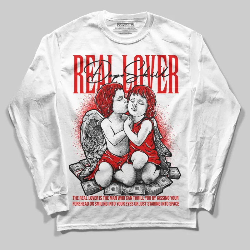 Red Cement 4S DopeSkill Long Sleeve T-Shirt Real Lover Graphic sold by DopeSkill