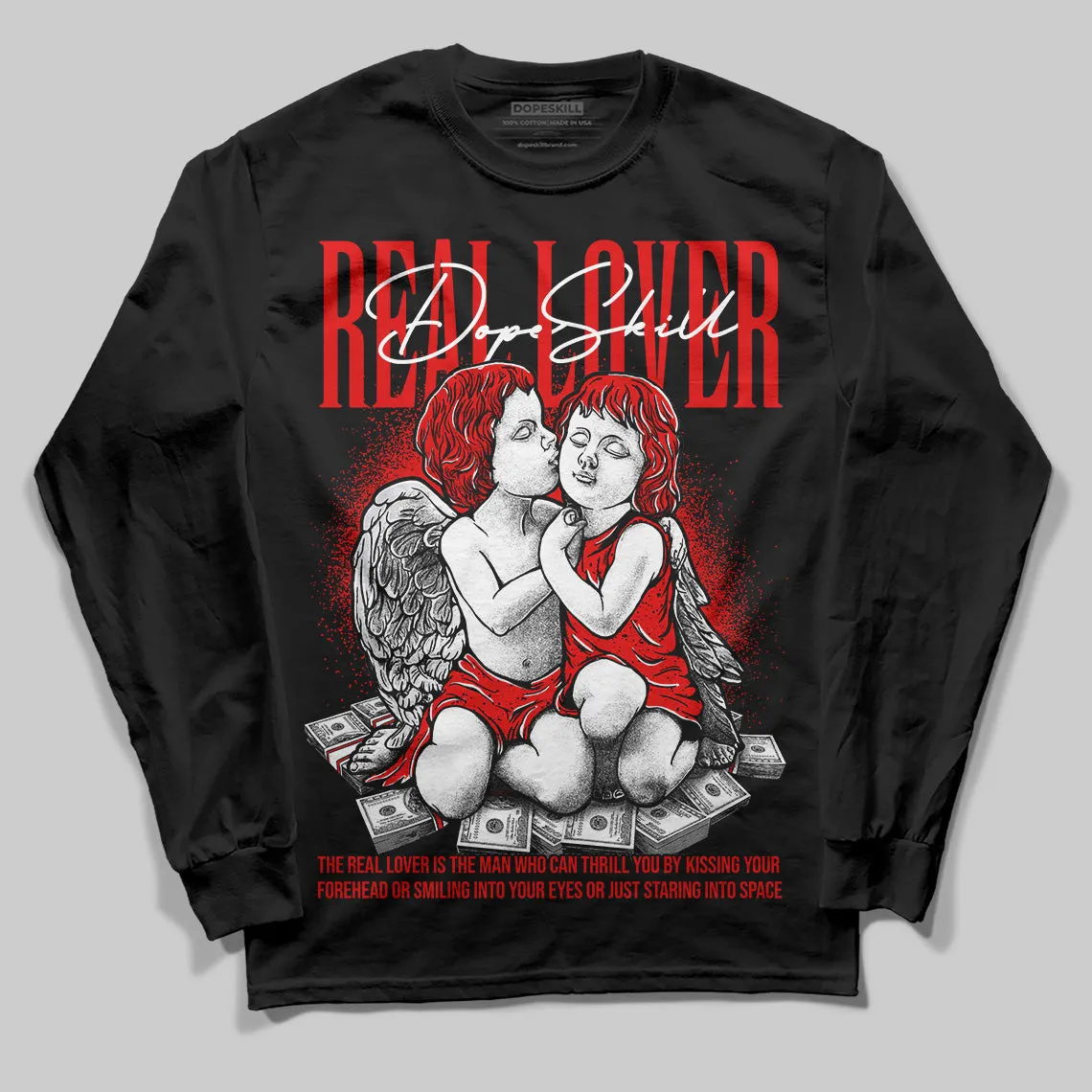 Red Cement 4S DopeSkill Long Sleeve T-Shirt Real Lover Graphic sold by DopeSkill product image thumbnail 2