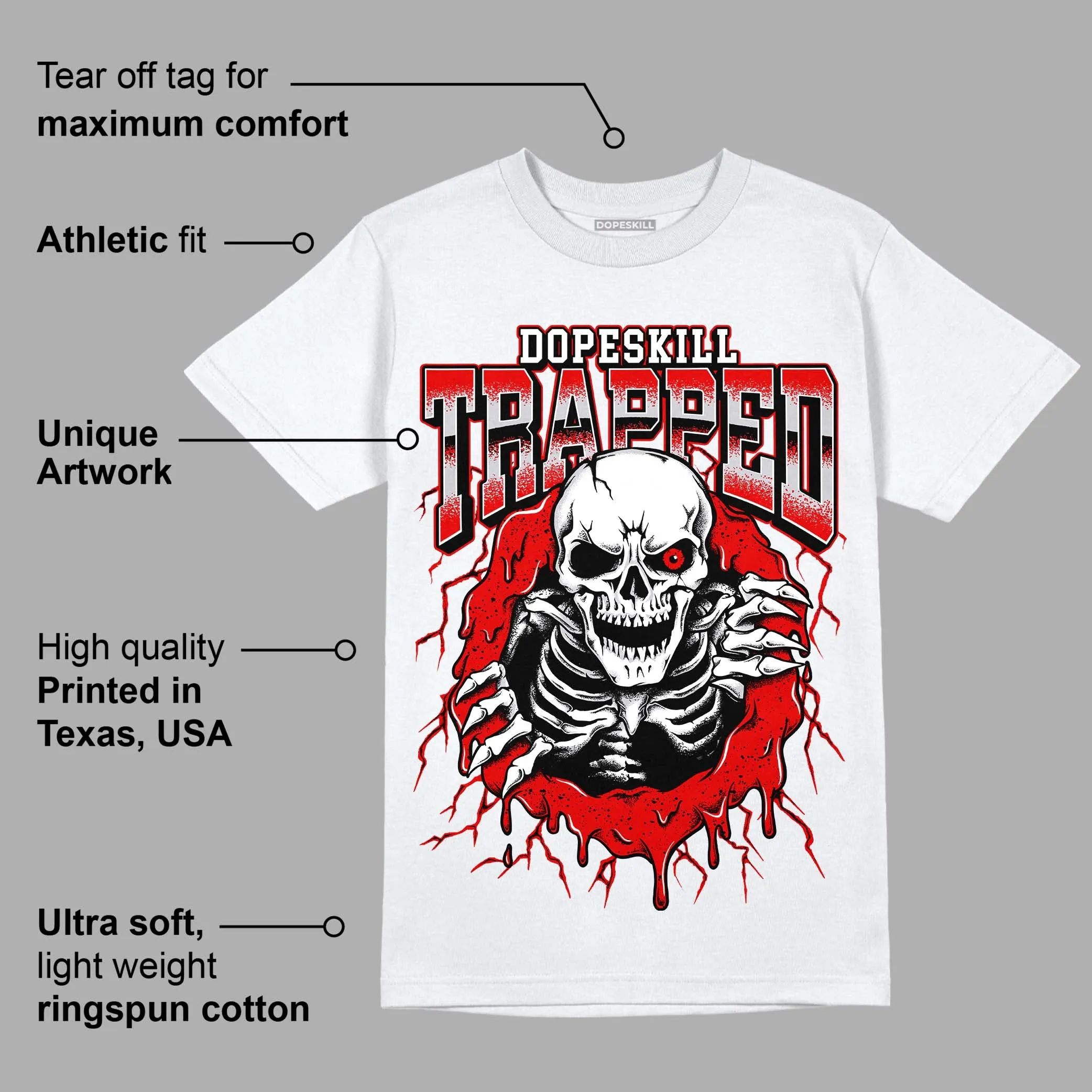 Red Cement 4S DopeSkill T-Shirt Trapped Halloween Graphic sold by DopeSkill product image thumbnail 3