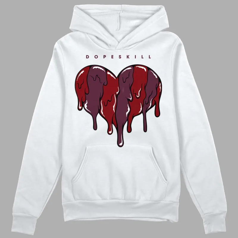Burgundy 5s DopeSkill Hoodie Sweatshirt Slime Drip Heart Graphic sold by DopeSkill
