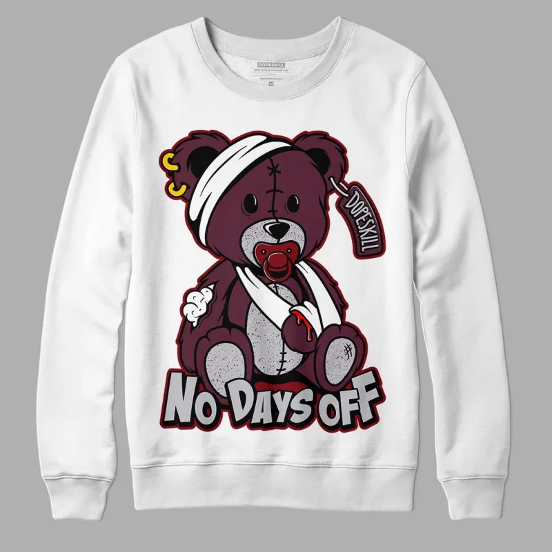 Burgundy 5s DopeSkill Sweatshirt Hurt Bear Graphic sold by DopeSkill