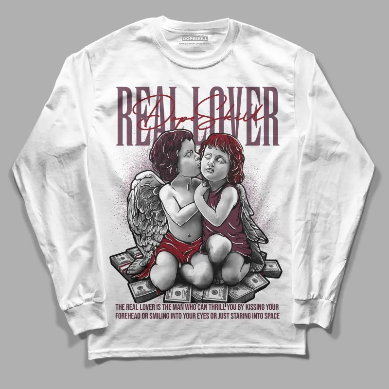 Burgundy 5s DopeSkill Long Sleeve T-Shirt Real Lover Graphic sold by DopeSkill
