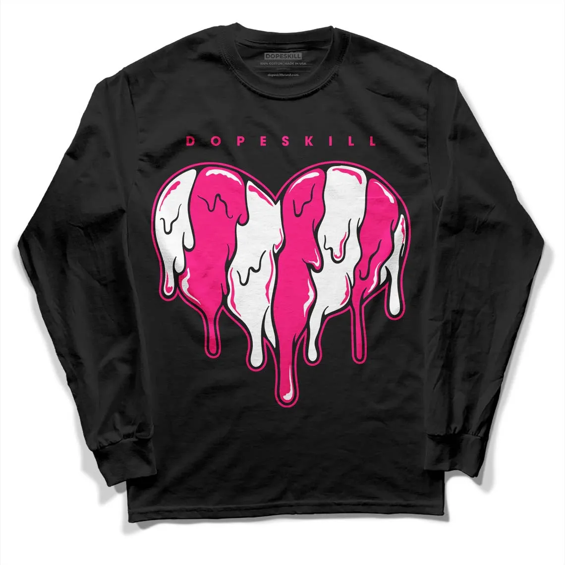 Fierce Pink 1s DopeSkill Long Sleeve T-Shirt Slime Drip Heart Graphic sold by DopeSkill product image thumbnail 2