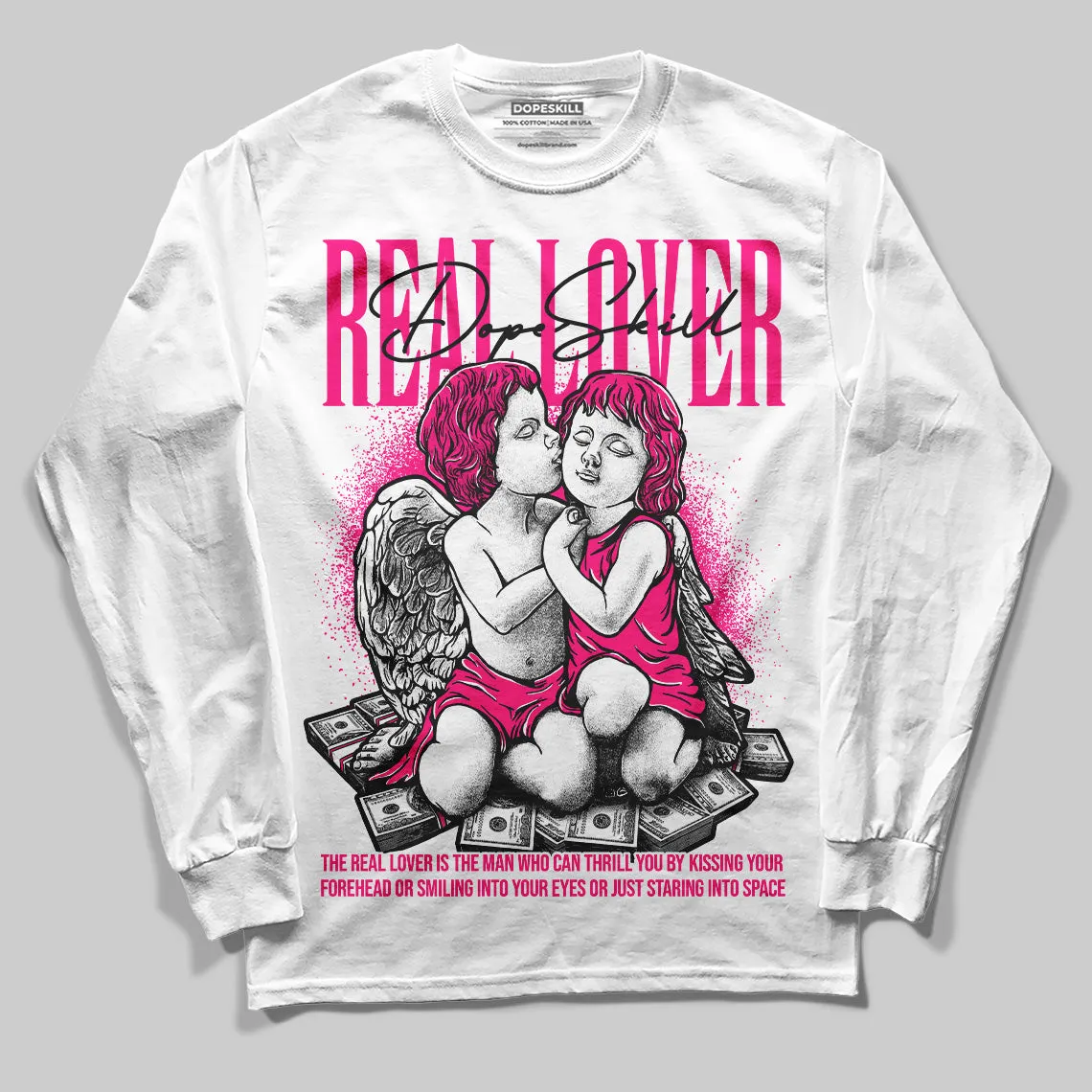 Fierce Pink 1s DopeSkill Long Sleeve T-Shirt Real Lover Graphic sold by DopeSkill