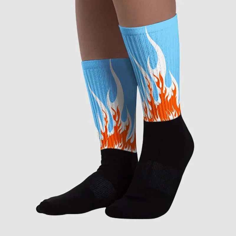 Dunk Low Futura University Blue DopeSkill Sublimated Socks FIRE Graphic sold by DopeSkill product image thumbnail 2