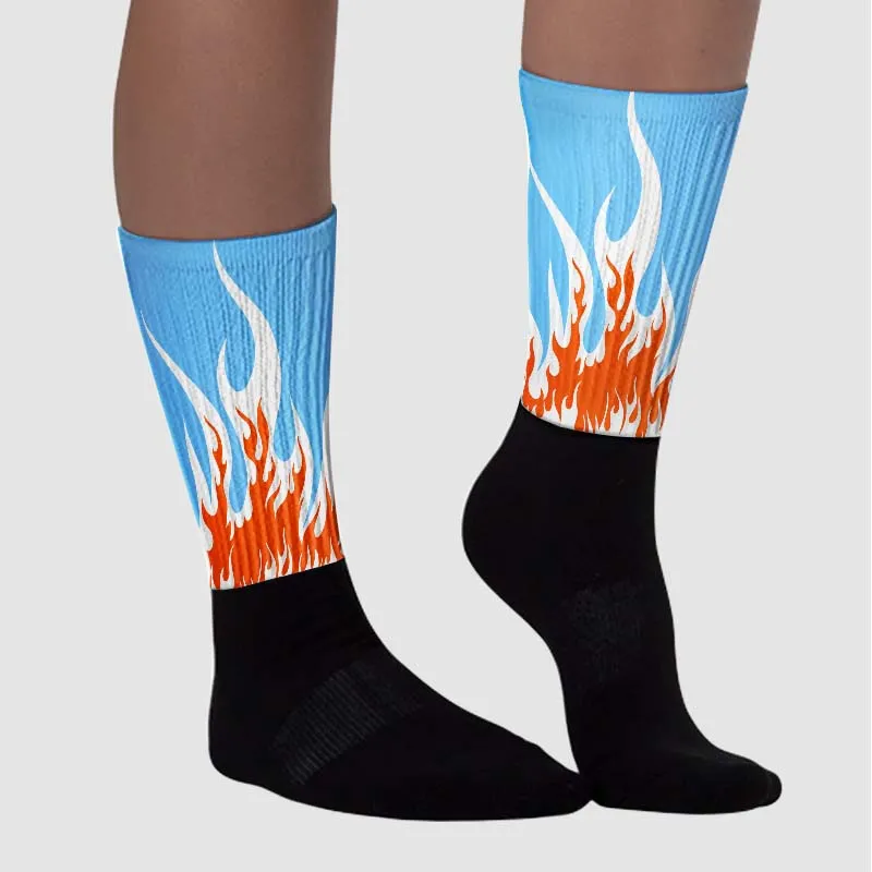 Dunk Low Futura University Blue DopeSkill Sublimated Socks FIRE Graphic sold by DopeSkill product image thumbnail 3