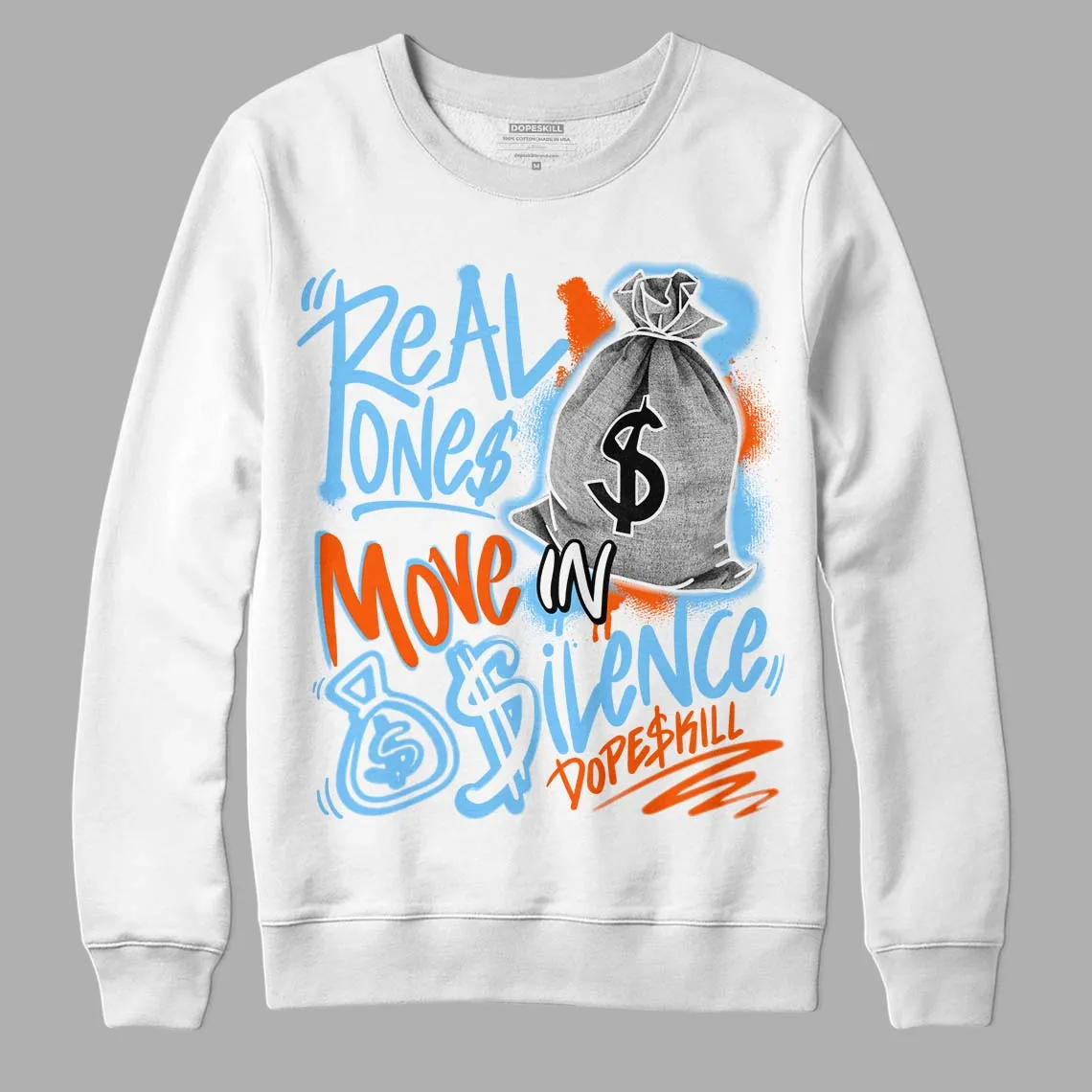 Dunk Low Futura University Blue DopeSkill Sweatshirt Real Ones Move In Silence Graphic sold by DopeSkill