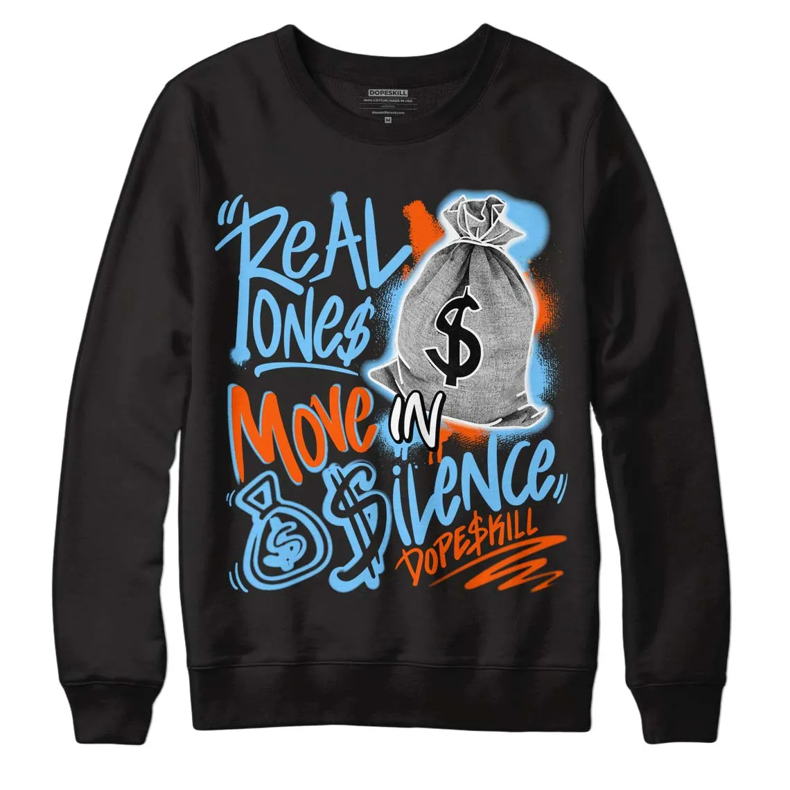 Dunk Low Futura University Blue DopeSkill Sweatshirt Real Ones Move In Silence Graphic sold by DopeSkill product image thumbnail 2