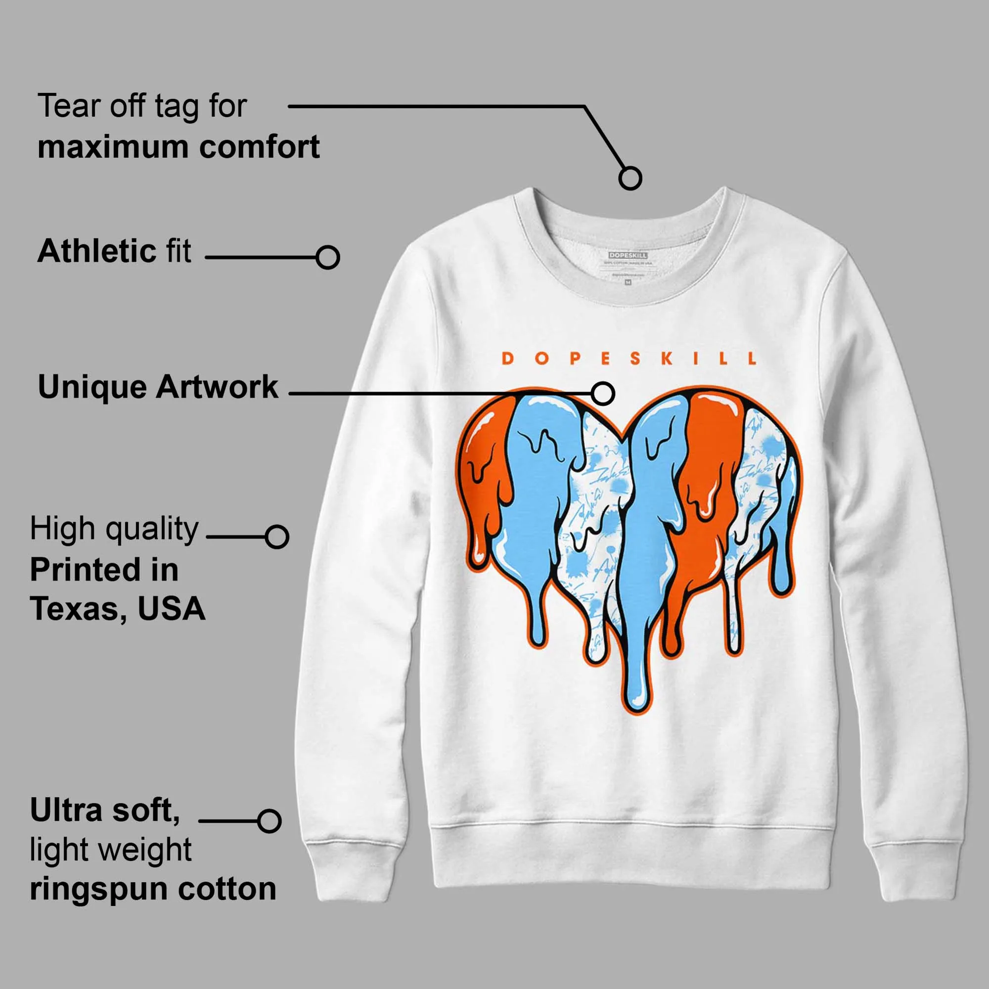 Dunk Low Futura University Blue DopeSkill Sweatshirt Slime Drip Heart Graphic sold by DopeSkill product image thumbnail 3
