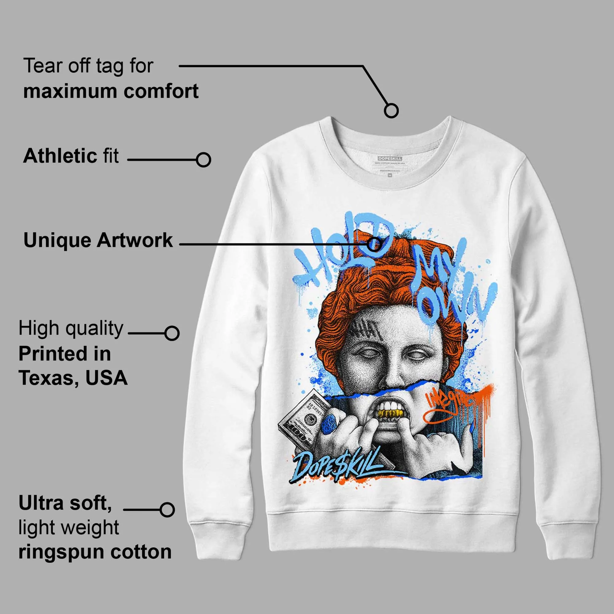 Dunk Low Futura University Blue DopeSkill Sweatshirt Hold My Own Graphic sold by DopeSkill product image thumbnail 3