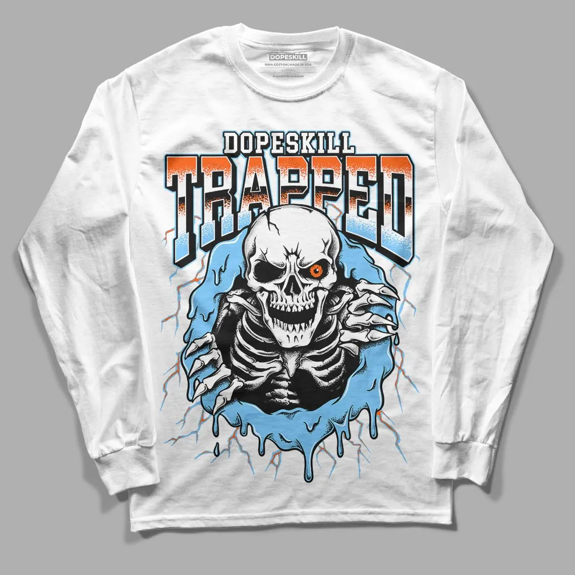 Dunk Low Futura University Blue DopeSkill Long Sleeve T-Shirt Trapped Halloween Graphic sold by DopeSkill