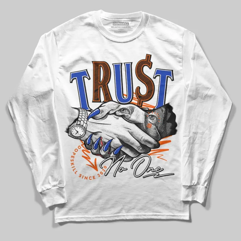 Dunk Low Futura Orange Blaze DopeSkill Long Sleeve T-Shirt Trust No One Graphic sold by DopeSkill