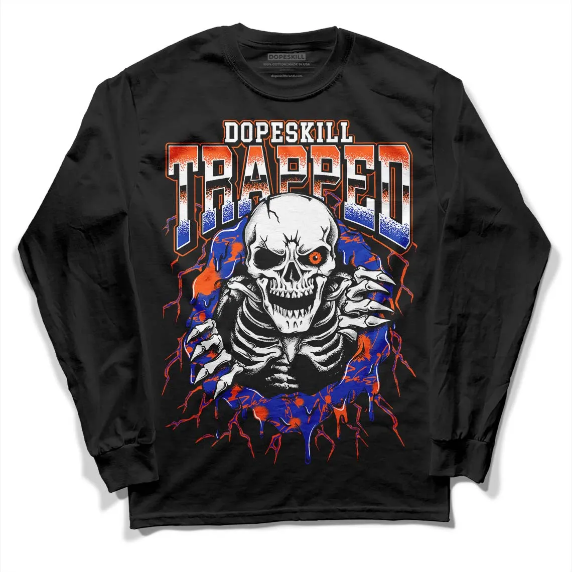 Dunk Low Futura Orange Blaze DopeSkill Long Sleeve T-Shirt Trapped Halloween Graphic sold by DopeSkill product image thumbnail 2