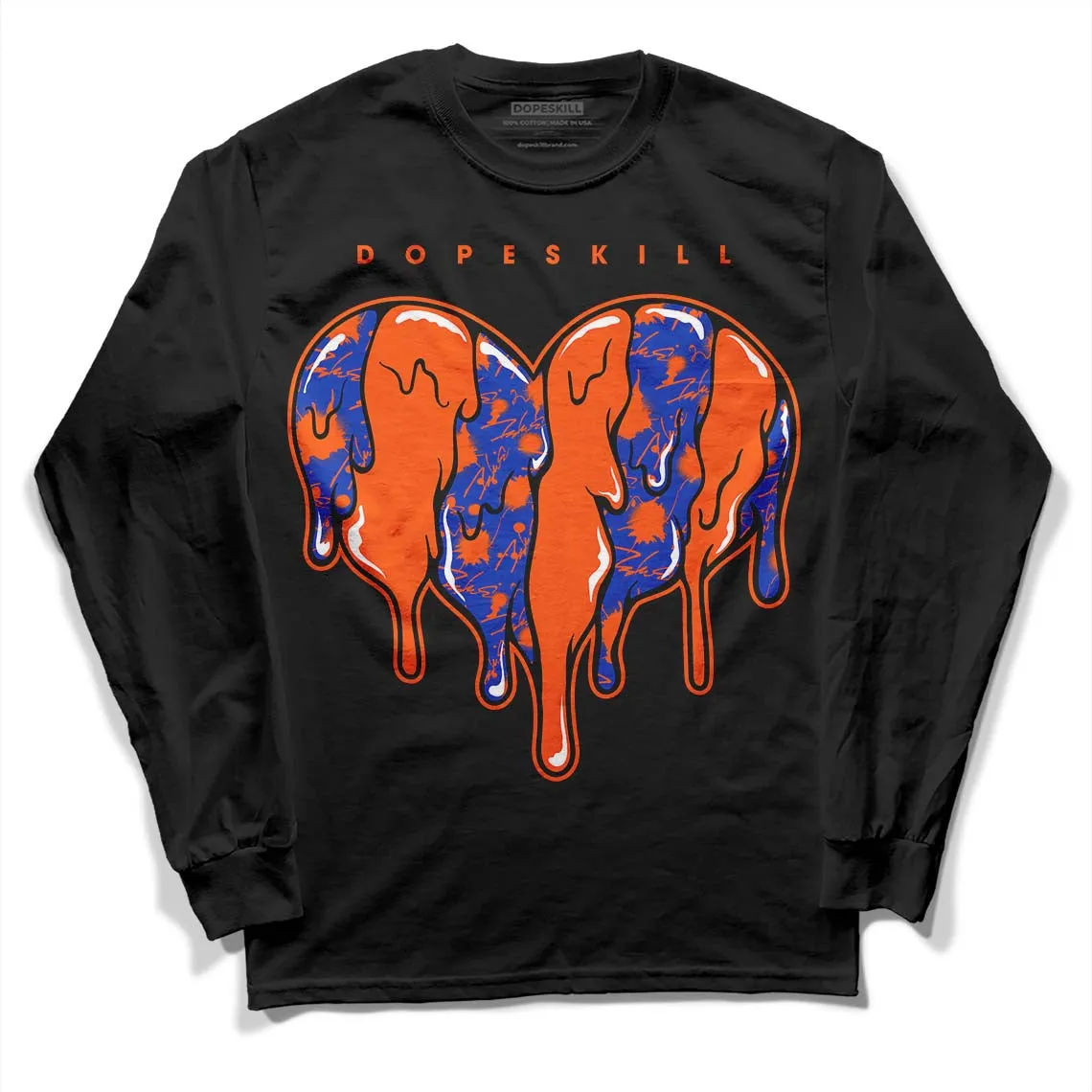 Dunk Low Futura Orange Blaze DopeSkill Long Sleeve T-Shirt Slime Drip Heart Graphic sold by DopeSkill product image thumbnail 2