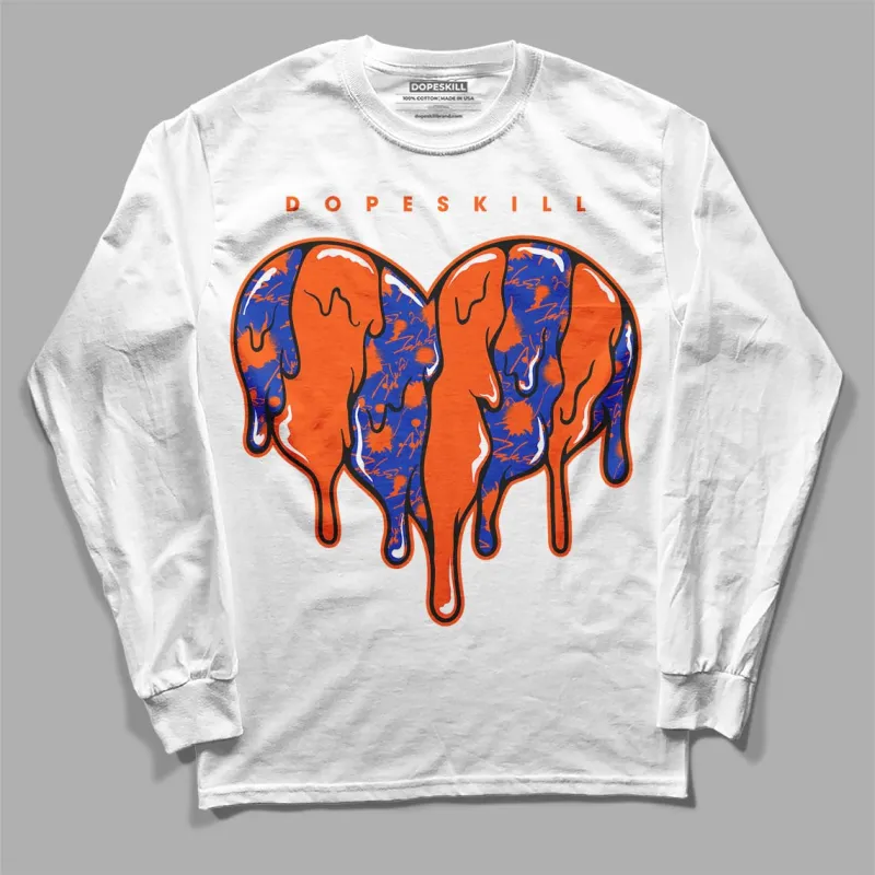 Dunk Low Futura Orange Blaze DopeSkill Long Sleeve T-Shirt Slime Drip Heart Graphic sold by DopeSkill