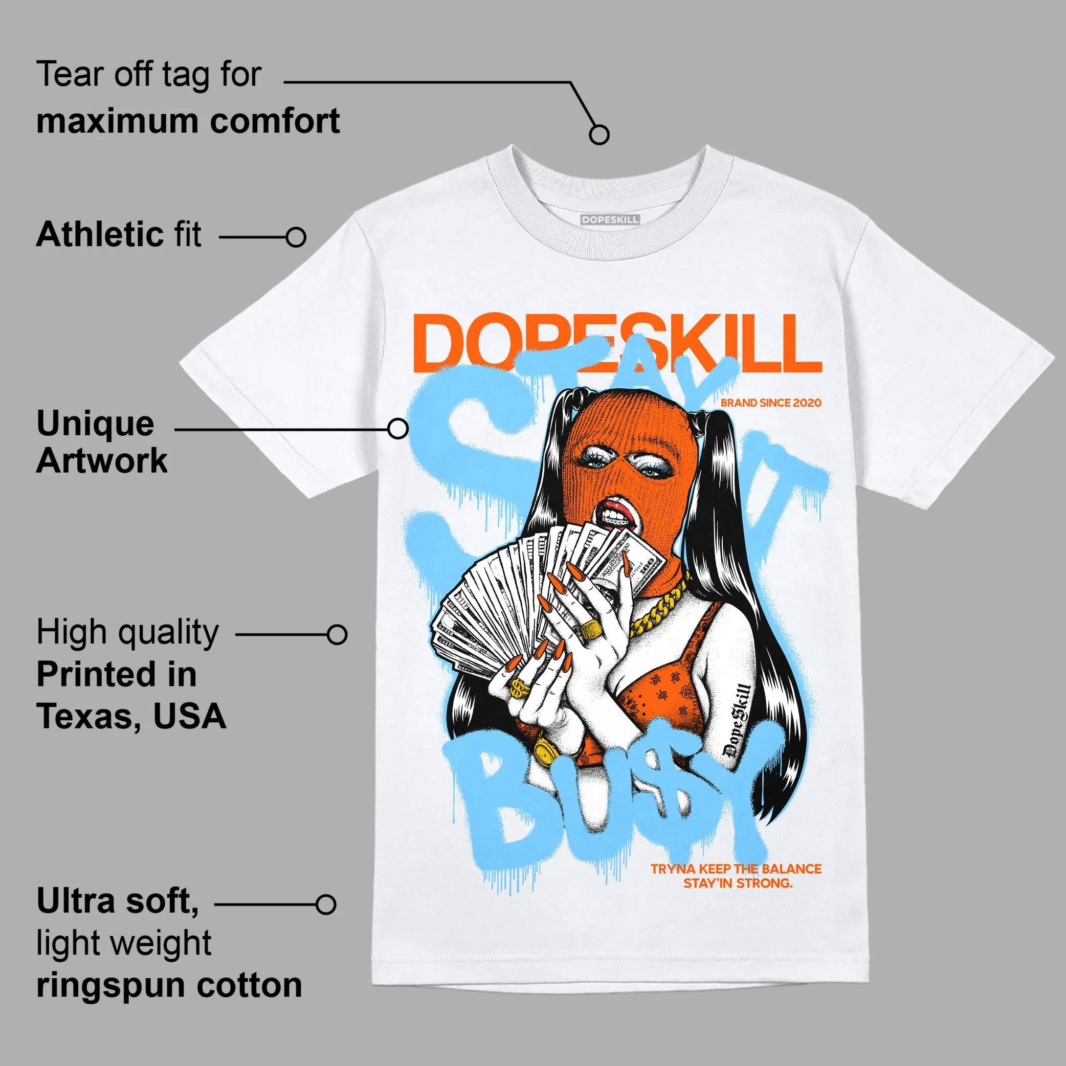 Dunk Low Futura University Blue DopeSkill T-Shirt Stay It Busy Graphic sold by DopeSkill product image thumbnail 3