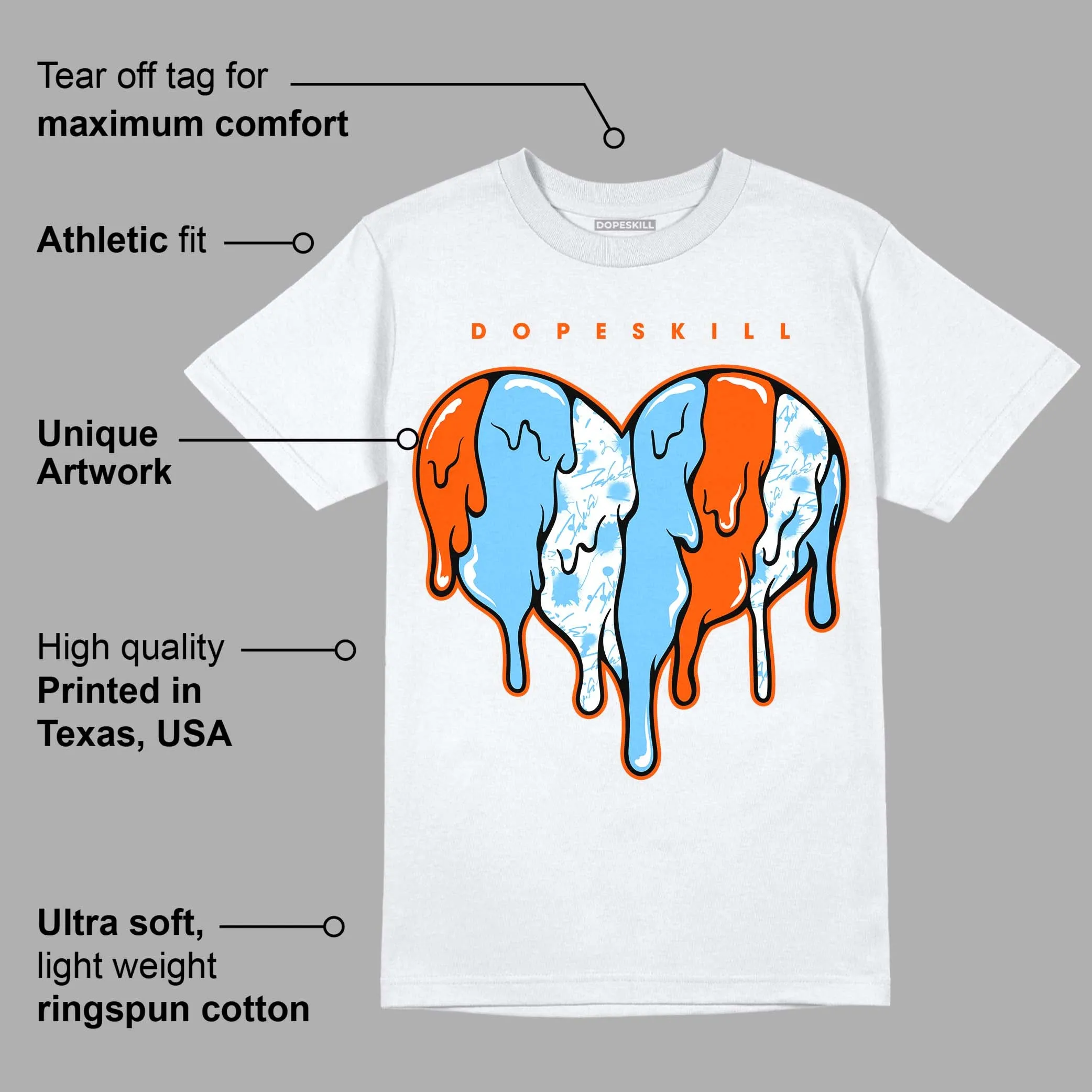 Dunk Low Futura University Blue DopeSkill T-Shirt Slime Drip Heart Graphic sold by DopeSkill product image thumbnail 3