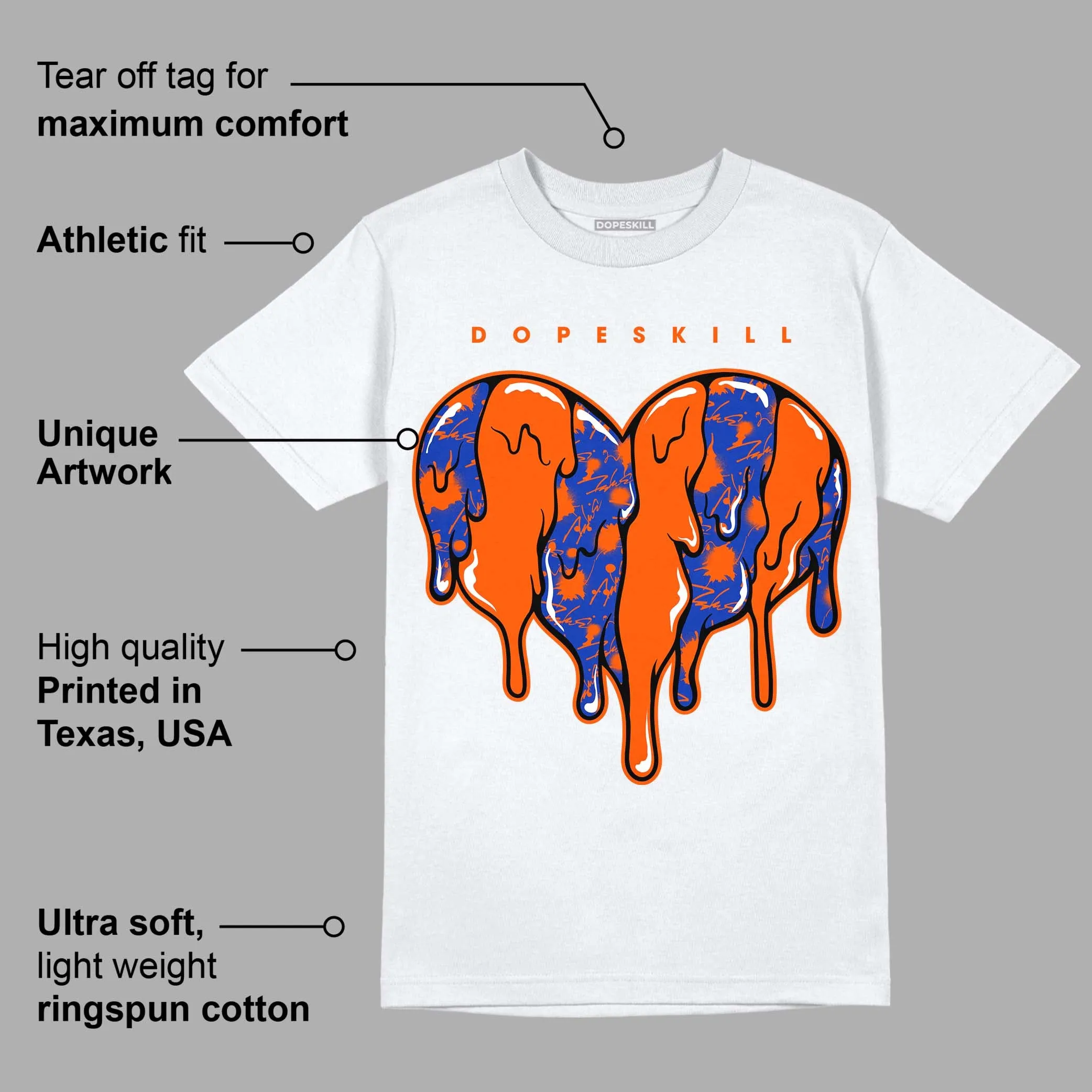 Dunk Low Futura Orange Blaze DopeSkill T-Shirt Slime Drip Heart Graphic sold by DopeSkill product image thumbnail 3