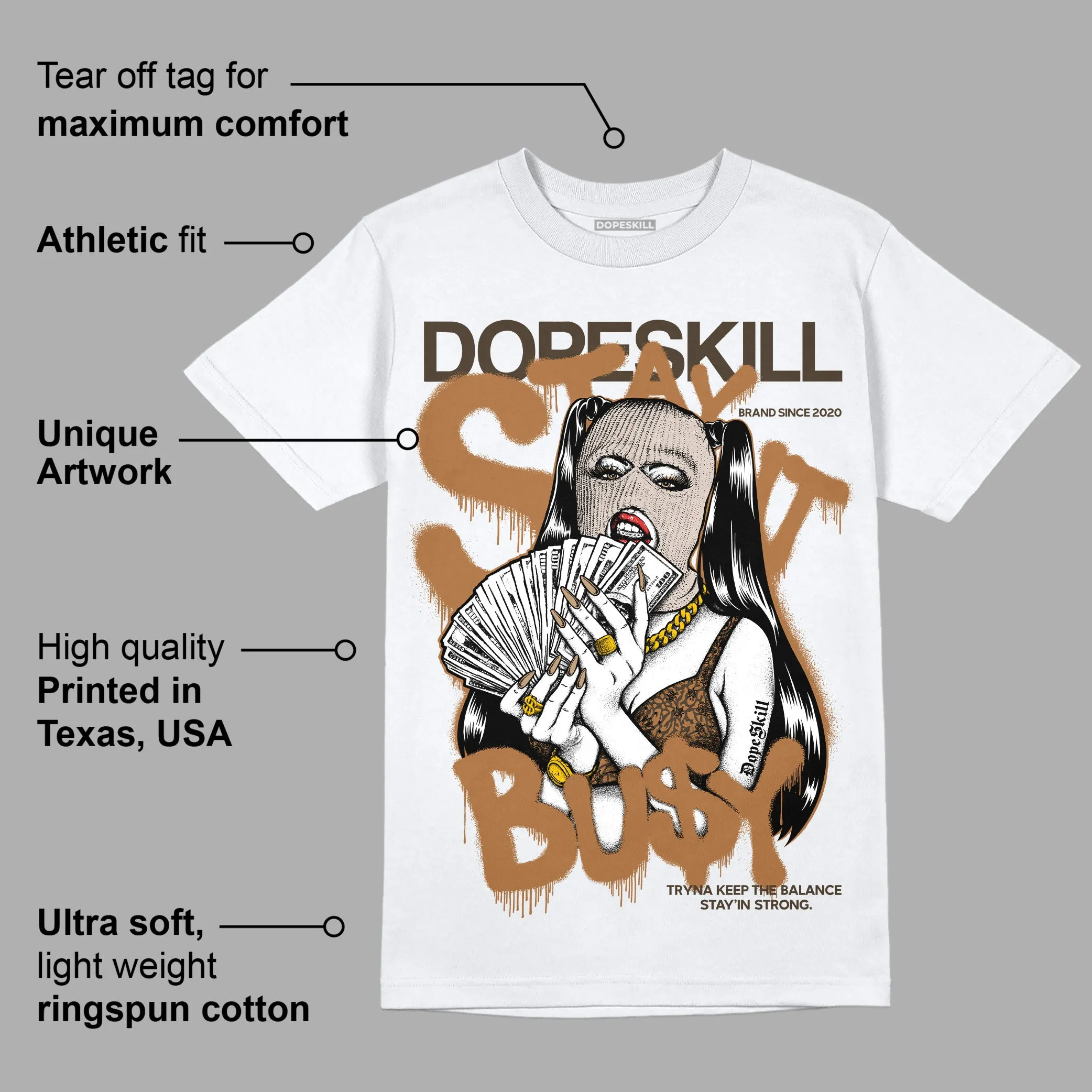 Palomino 3s DopeSkill T-Shirt Stay It Busy Graphic sold by DopeSkill product image thumbnail 3