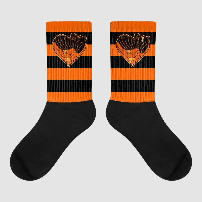 Brilliant Orange 12s DopeSkill Sublimated Socks Horizontal Stripes Graphic sold by DopeSkill