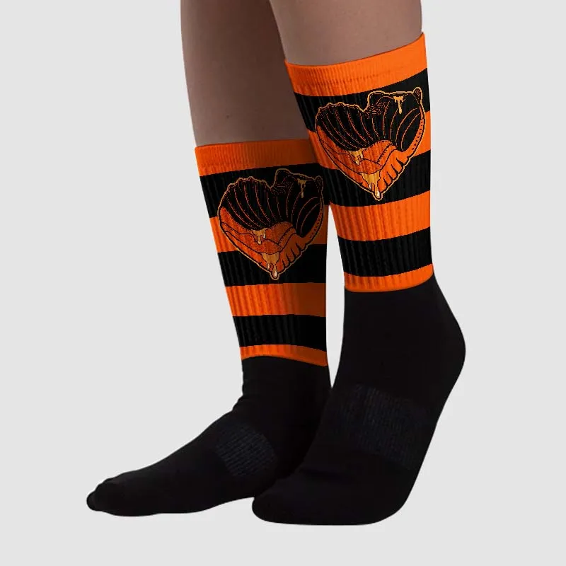 Brilliant Orange 12s DopeSkill Sublimated Socks Horizontal Stripes Graphic sold by DopeSkill product image thumbnail 2