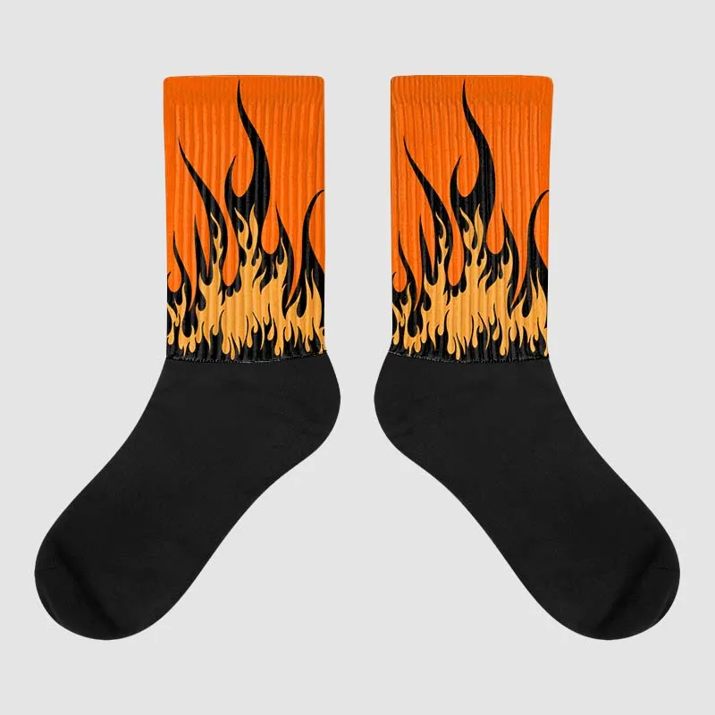 Brilliant Orange 12s DopeSkill Sublimated Socks FIRE Graphic sold by DopeSkill