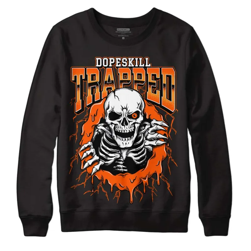 Brilliant Orange 12s DopeSkill Sweatshirt Trapped Halloween Graphic sold by DopeSkill