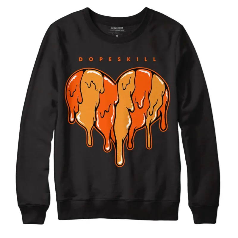 Brilliant Orange 12s DopeSkill Sweatshirt Slime Drip Heart Graphic sold by DopeSkill