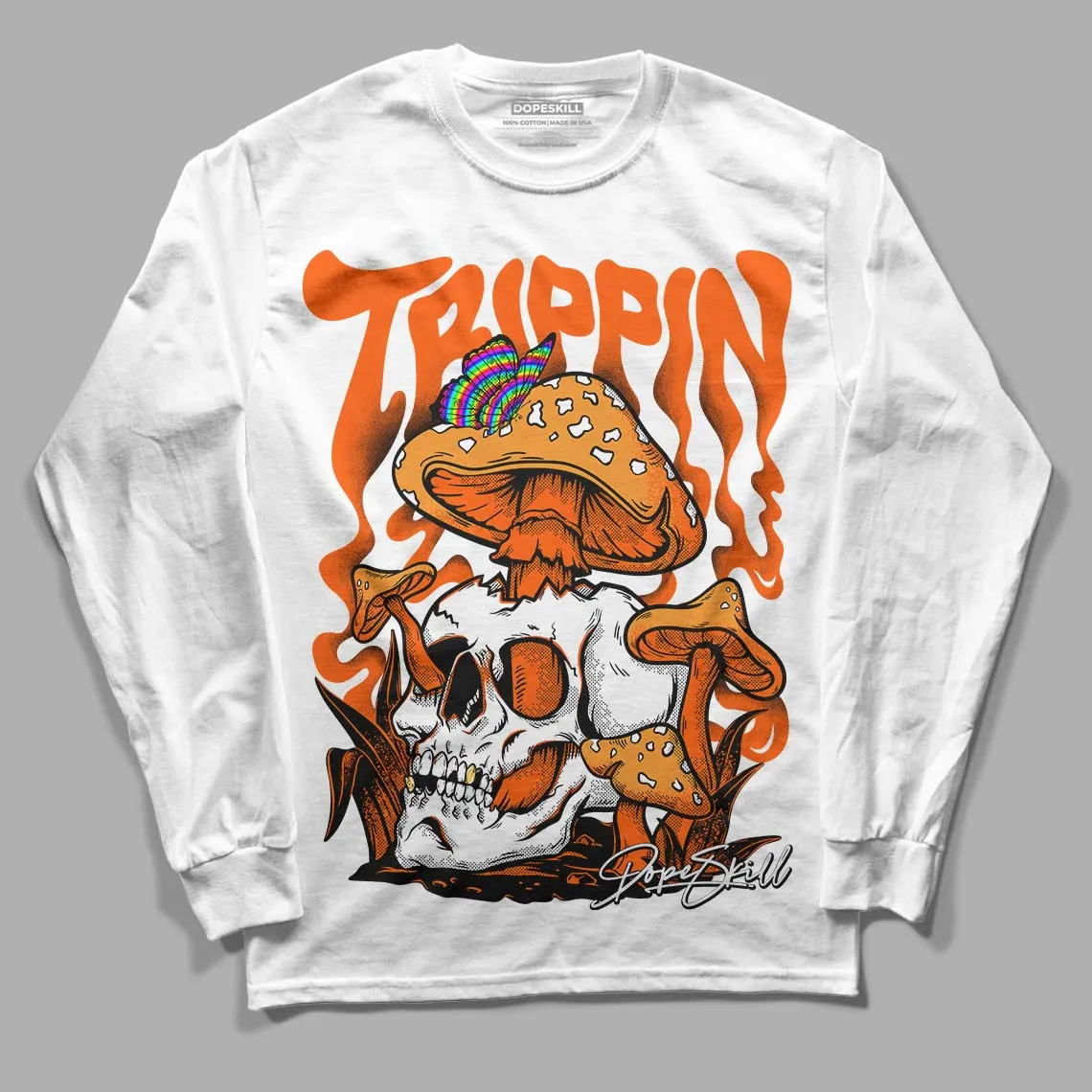 Brilliant Orange 12s DopeSkill Long Sleeve T-Shirt Trippin Graphic sold by DopeSkill product image thumbnail 2