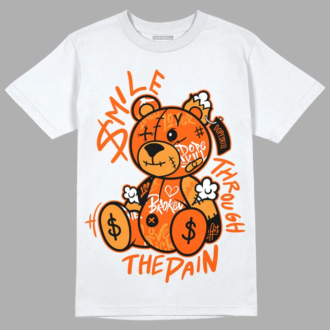 Brilliant Orange 12s DopeSkill T-Shirt Smile Through The Pain Graphic sold by DopeSkill product image thumbnail 2