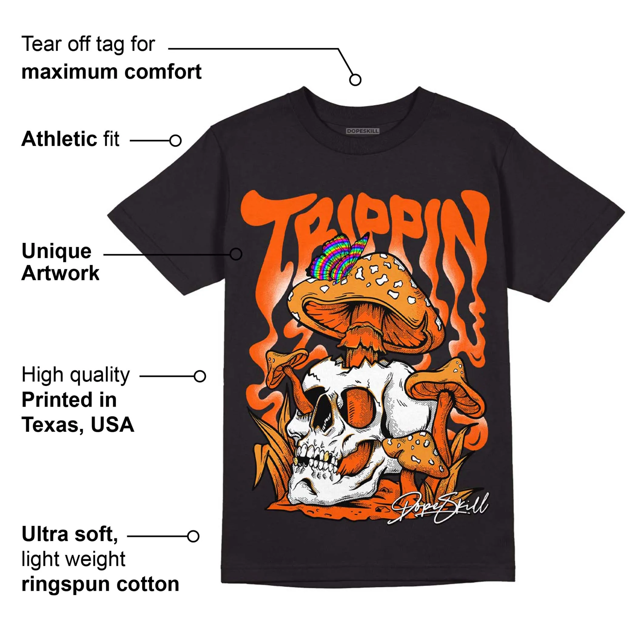 Brilliant Orange 12s DopeSkill T-Shirt Trippin Graphic sold by DopeSkill product image thumbnail 3