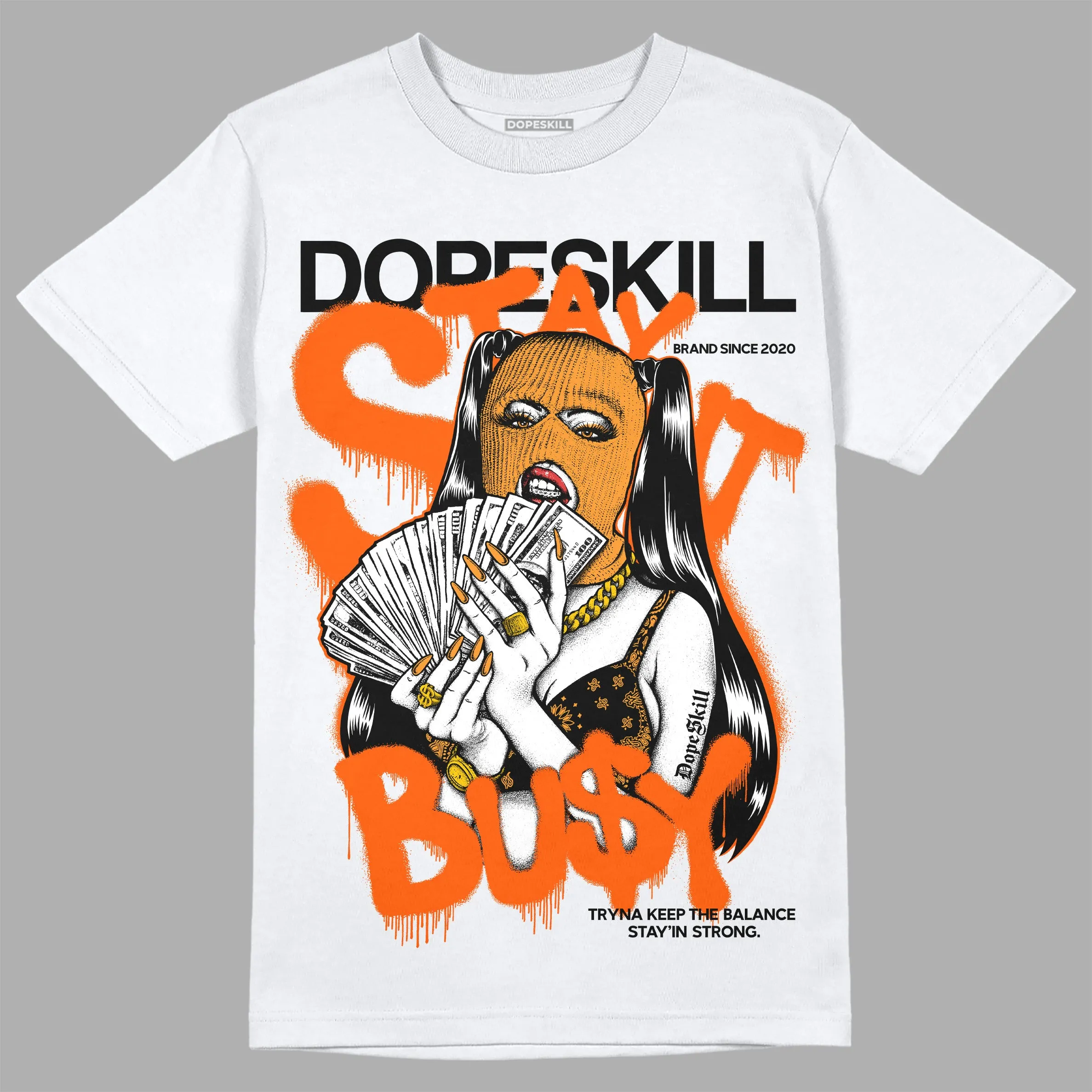 Brilliant Orange 12s DopeSkill T-Shirt Stay It Busy Graphic sold by DopeSkill product image thumbnail 2